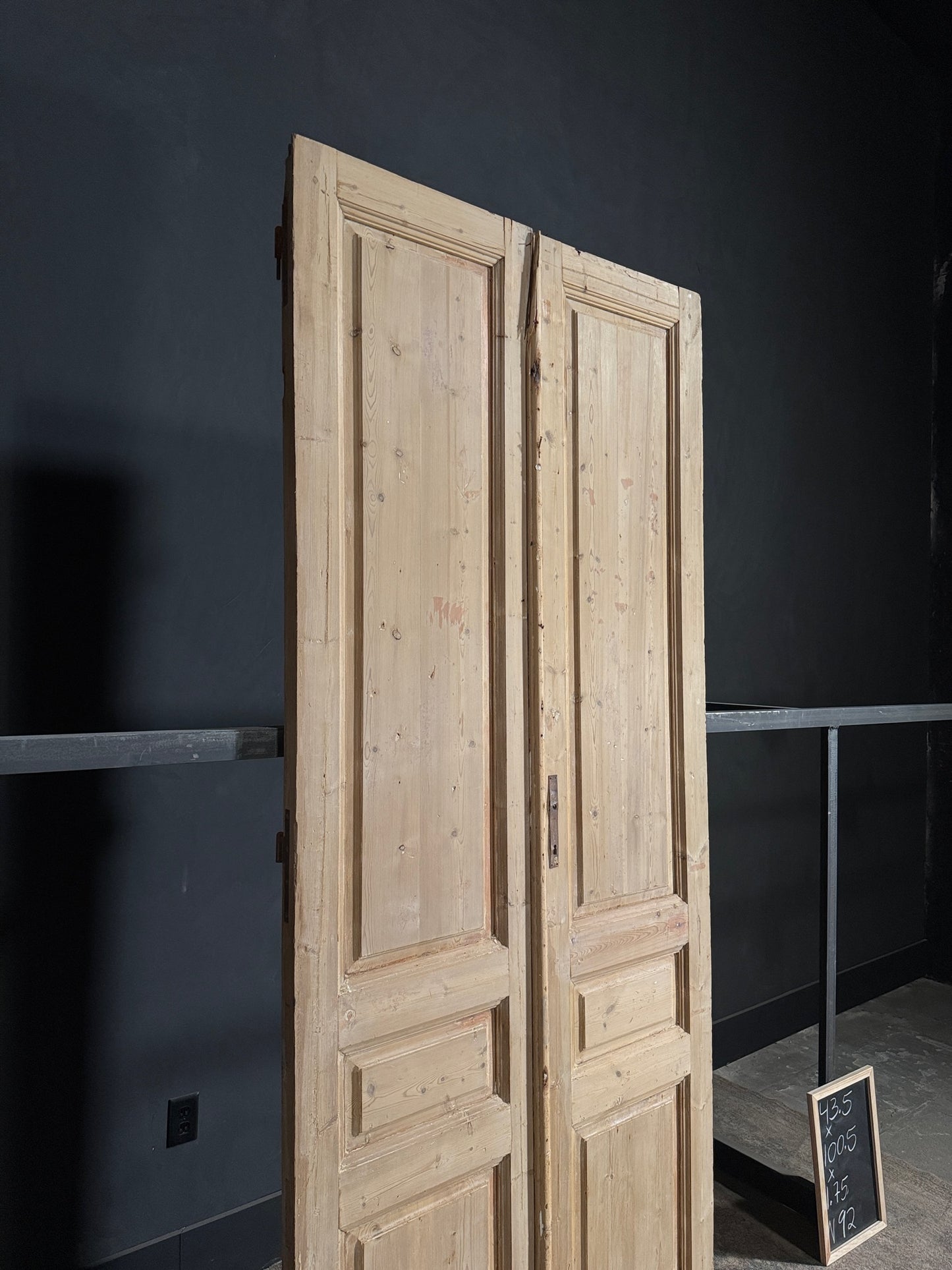 Antique 3 Panel Solid Double Doors - 43.5x100.5 - N92