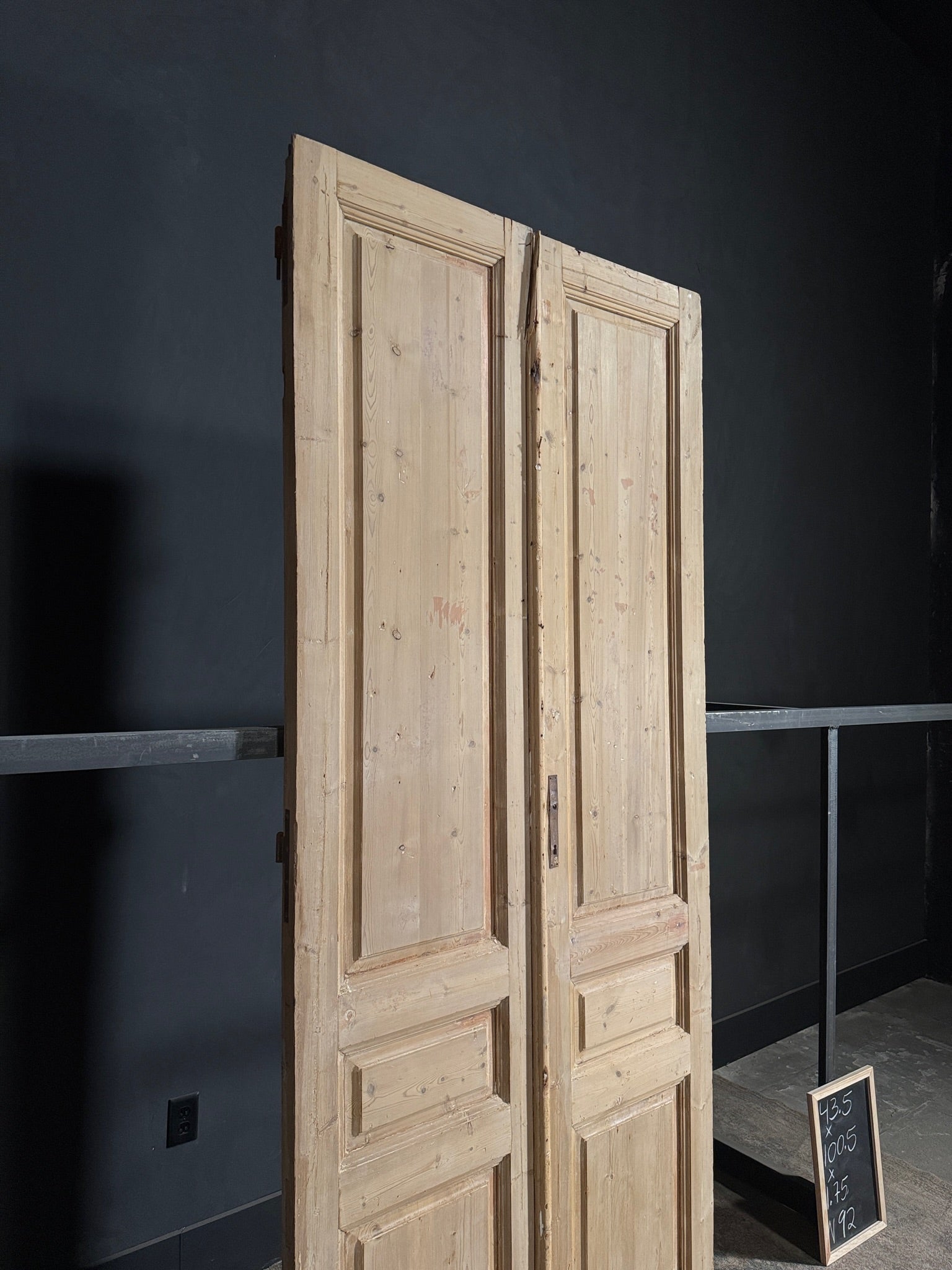 Antique 3 Panel Solid Double Doors - 43.5x100.5 - N92