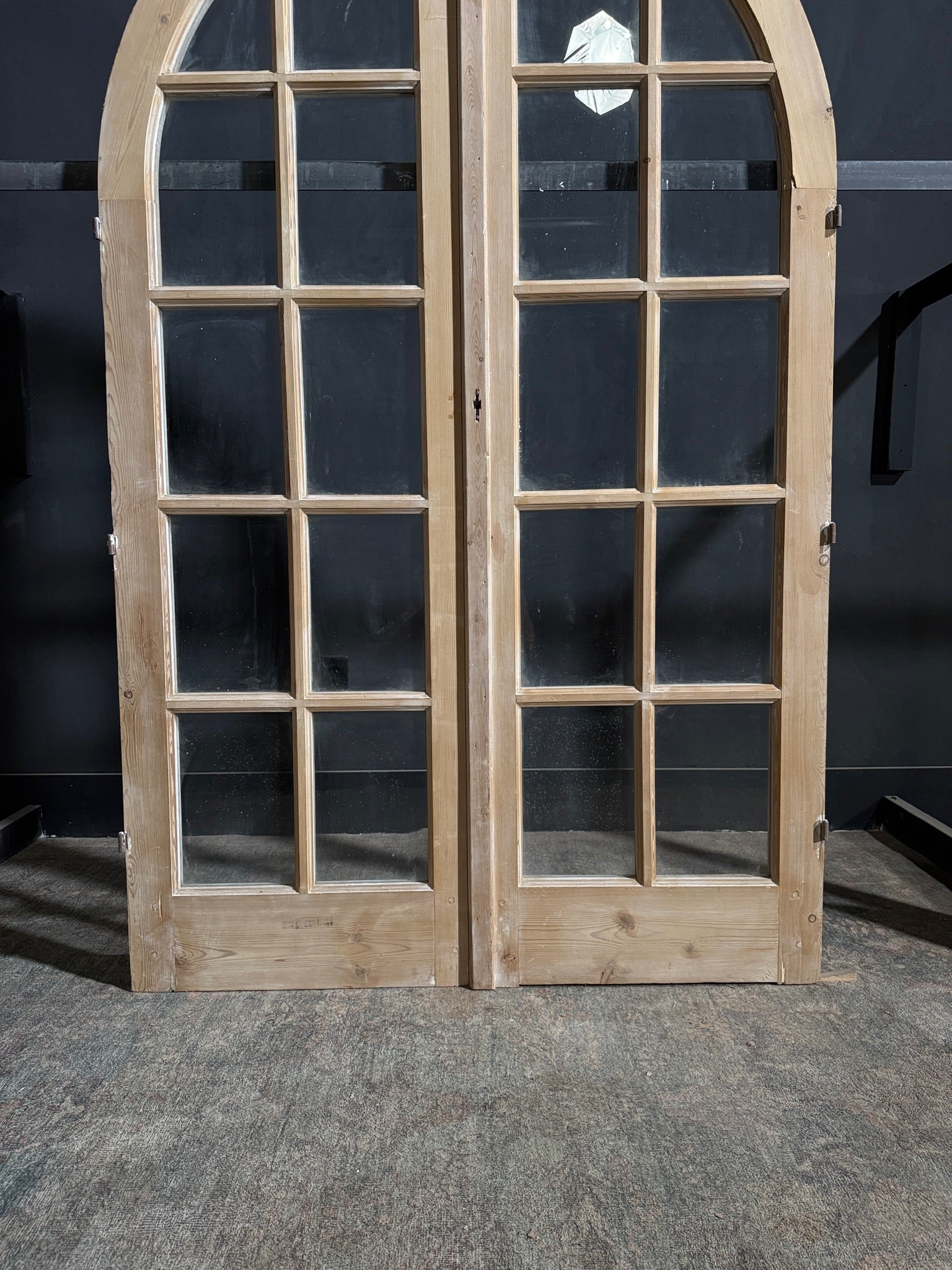 Antique Glass 5 Lite Arched French Doors - 51x83.25 - N181