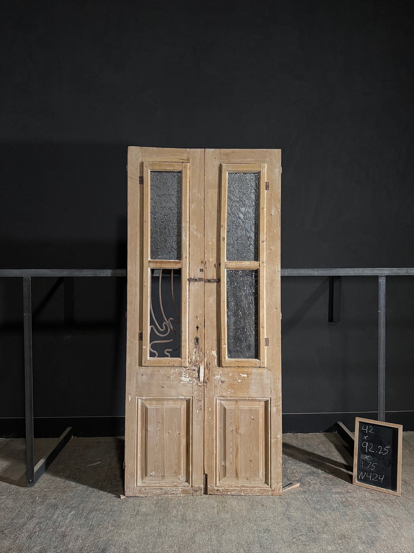 Antique Iron French Doors - 42x92.25 - N424