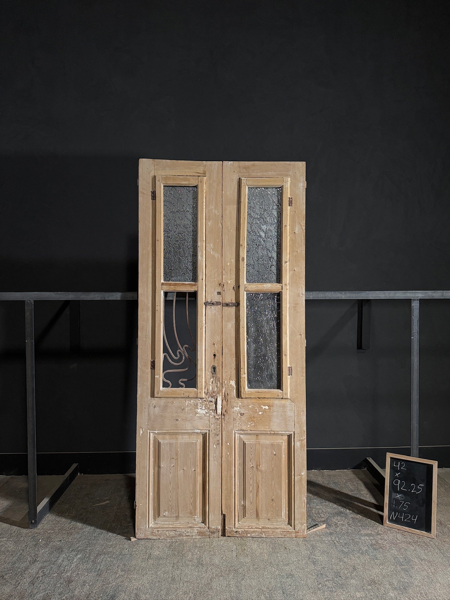 Antique Iron French Doors - 42x92.25 - N424