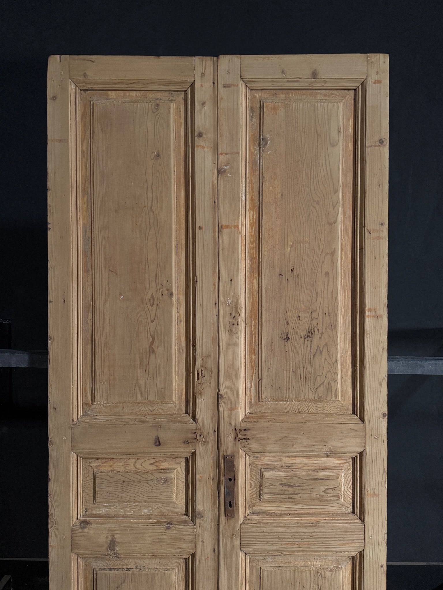 Antique 3 Panel Solid Double Doors - 43.25x98.5 - N522