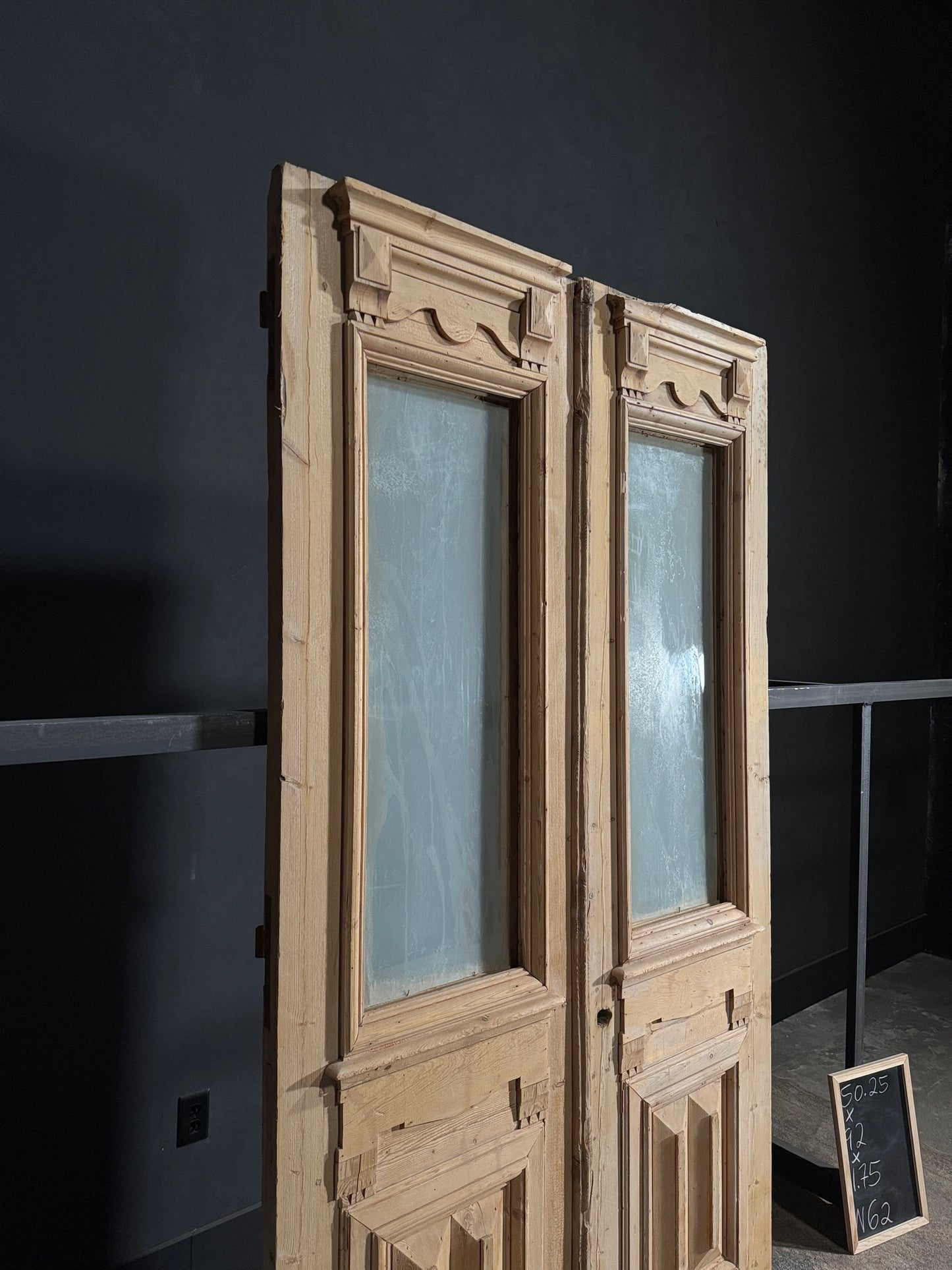 Antique Obscured Glass 1 Lite French Doors - 50.25x92 - N62