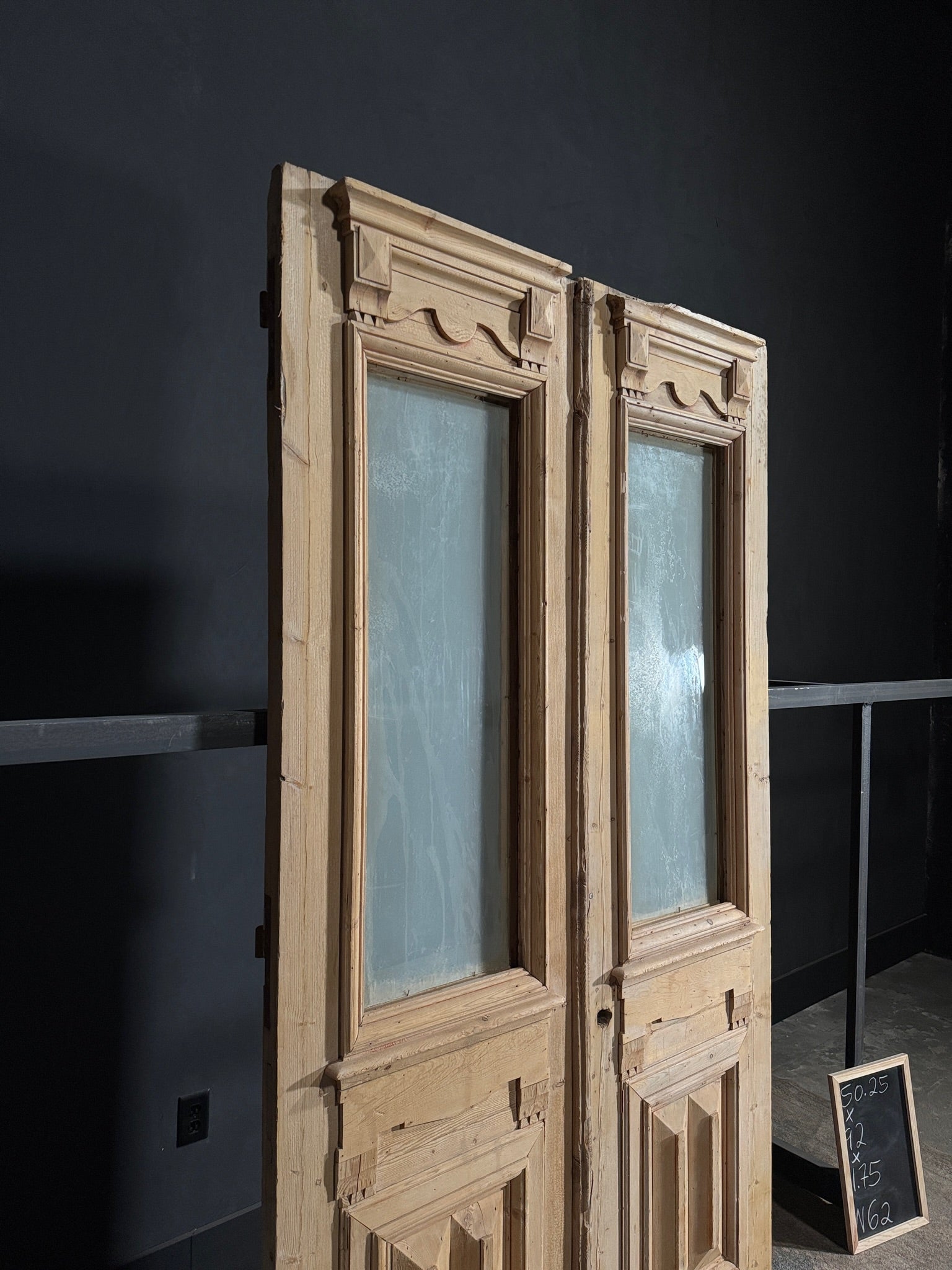 Antique Obscured Glass 1 Lite French Doors - 50.25x92 - N62