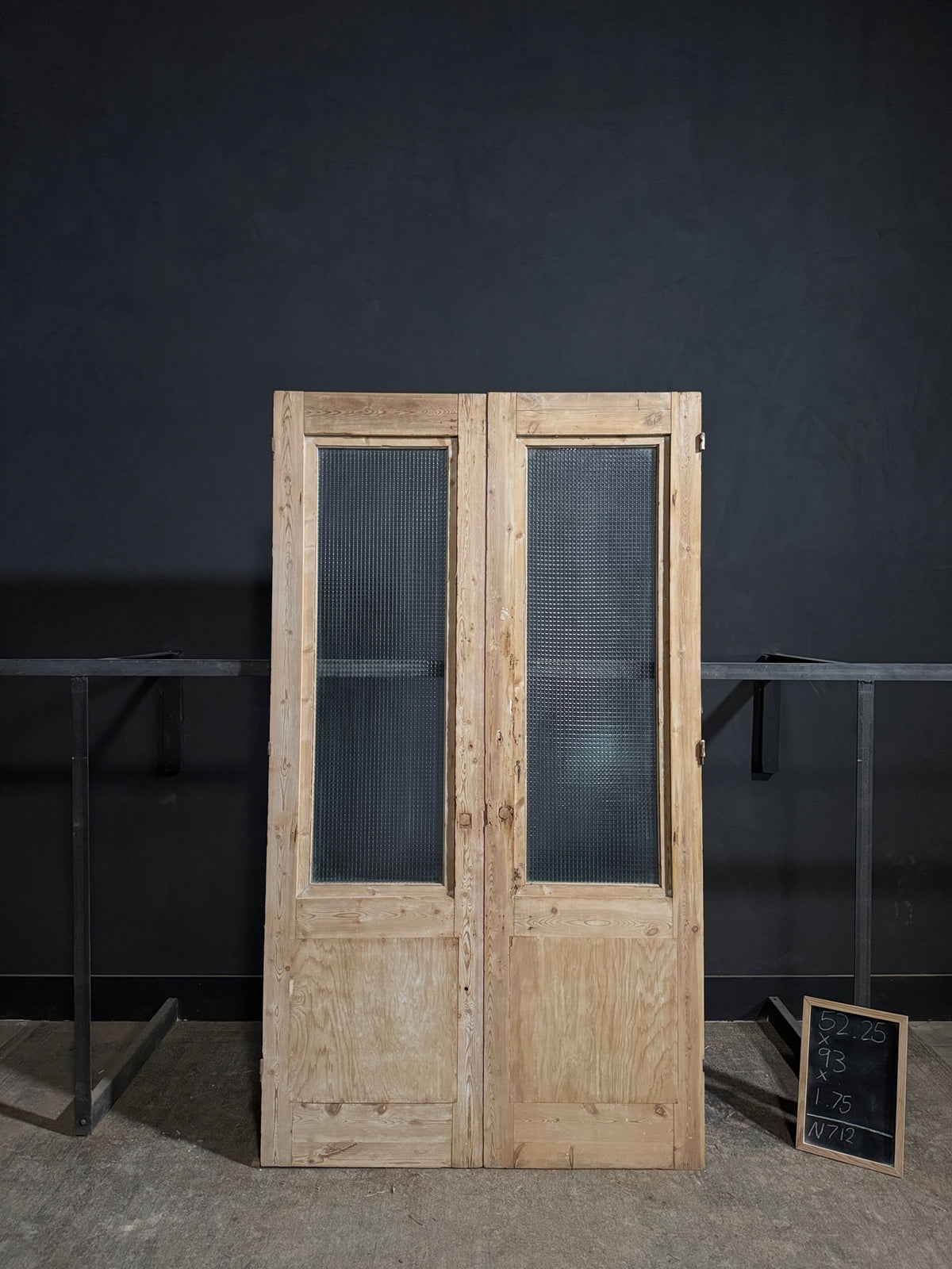Antique Fluted 1 Lite French Doors - 52.25x93 - N712