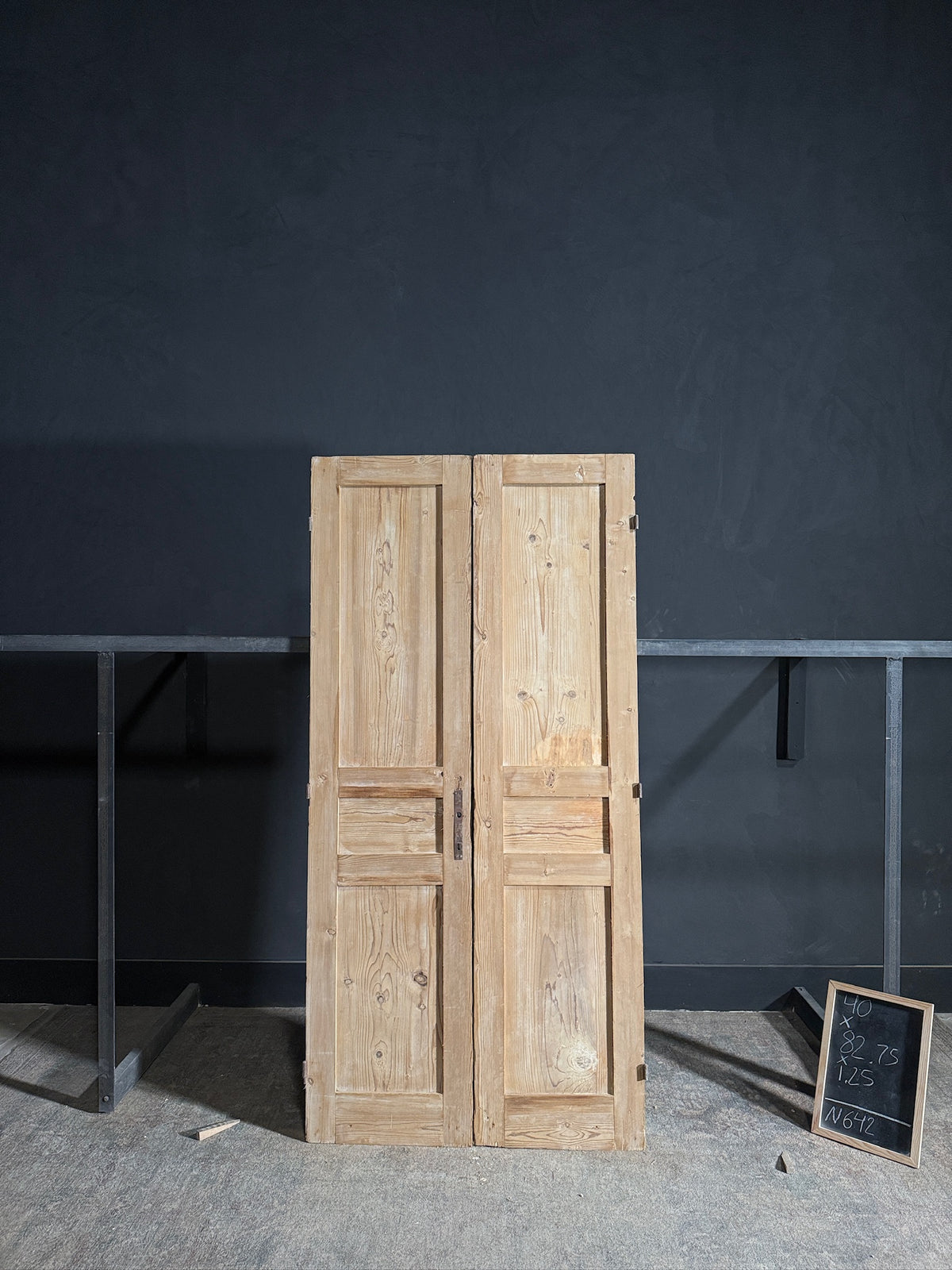 Antique 3 Panel Solid Double Doors - 40x82.75 - N642