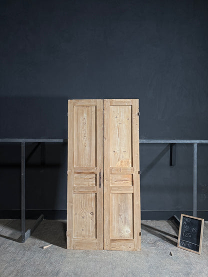 Antique 3 Panel Solid Double Doors - 40x82.75 - N642