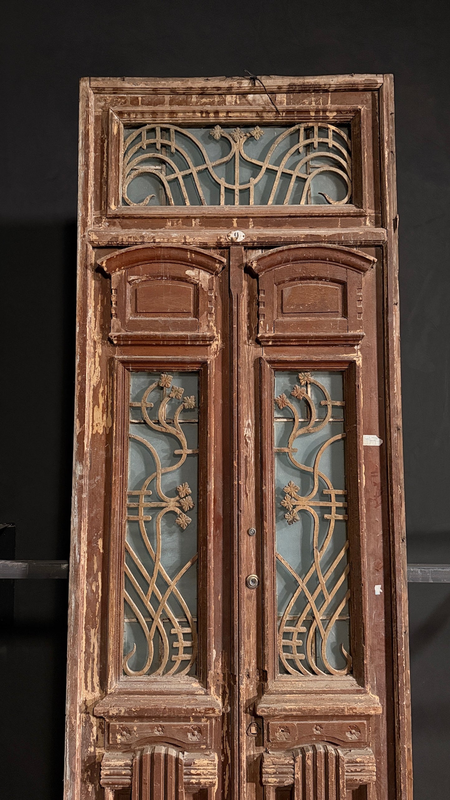 Antique Iron French Doors - 39.75x126 - N136