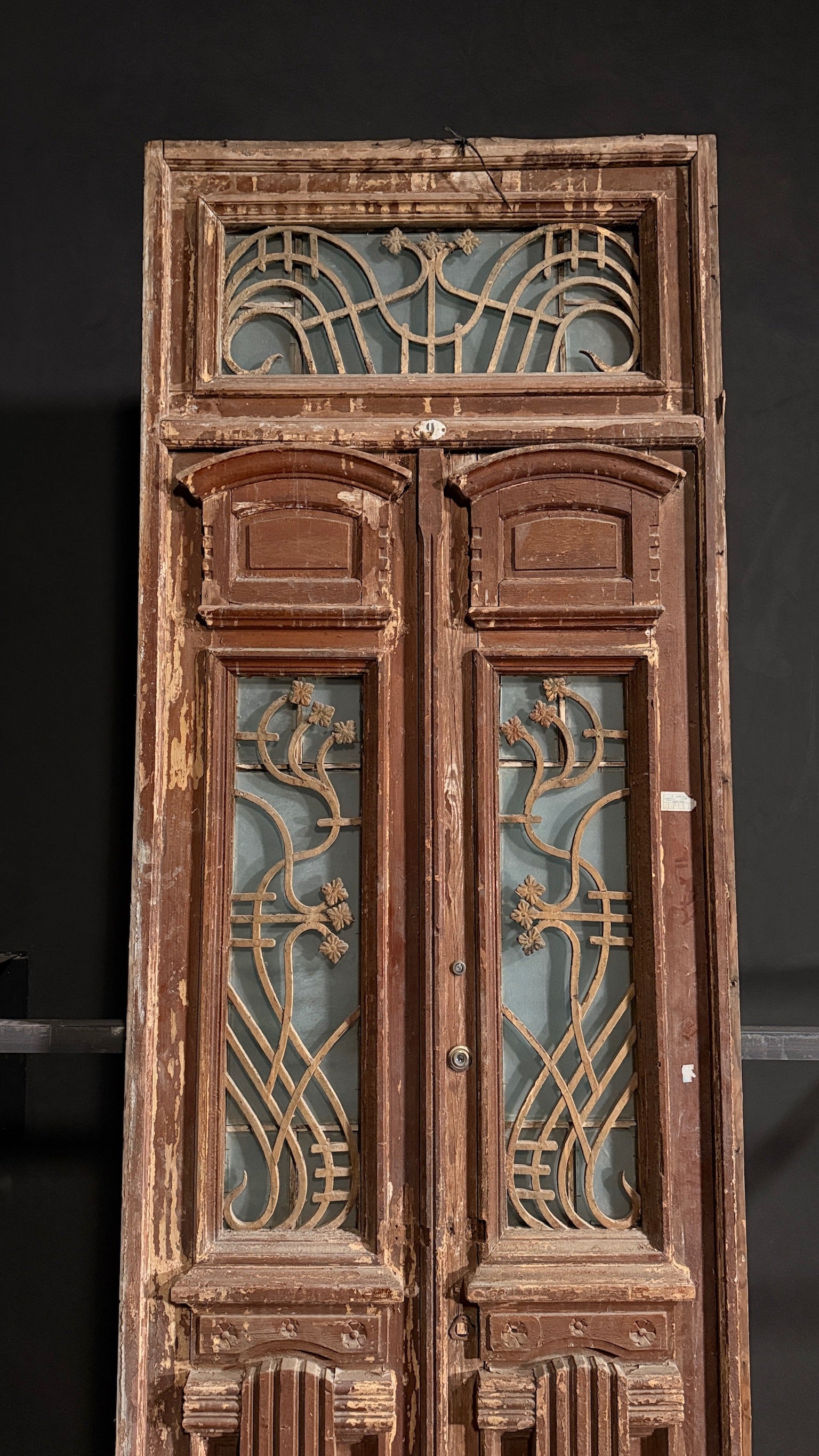 Antique Iron French Doors - 39.75x126 - N136