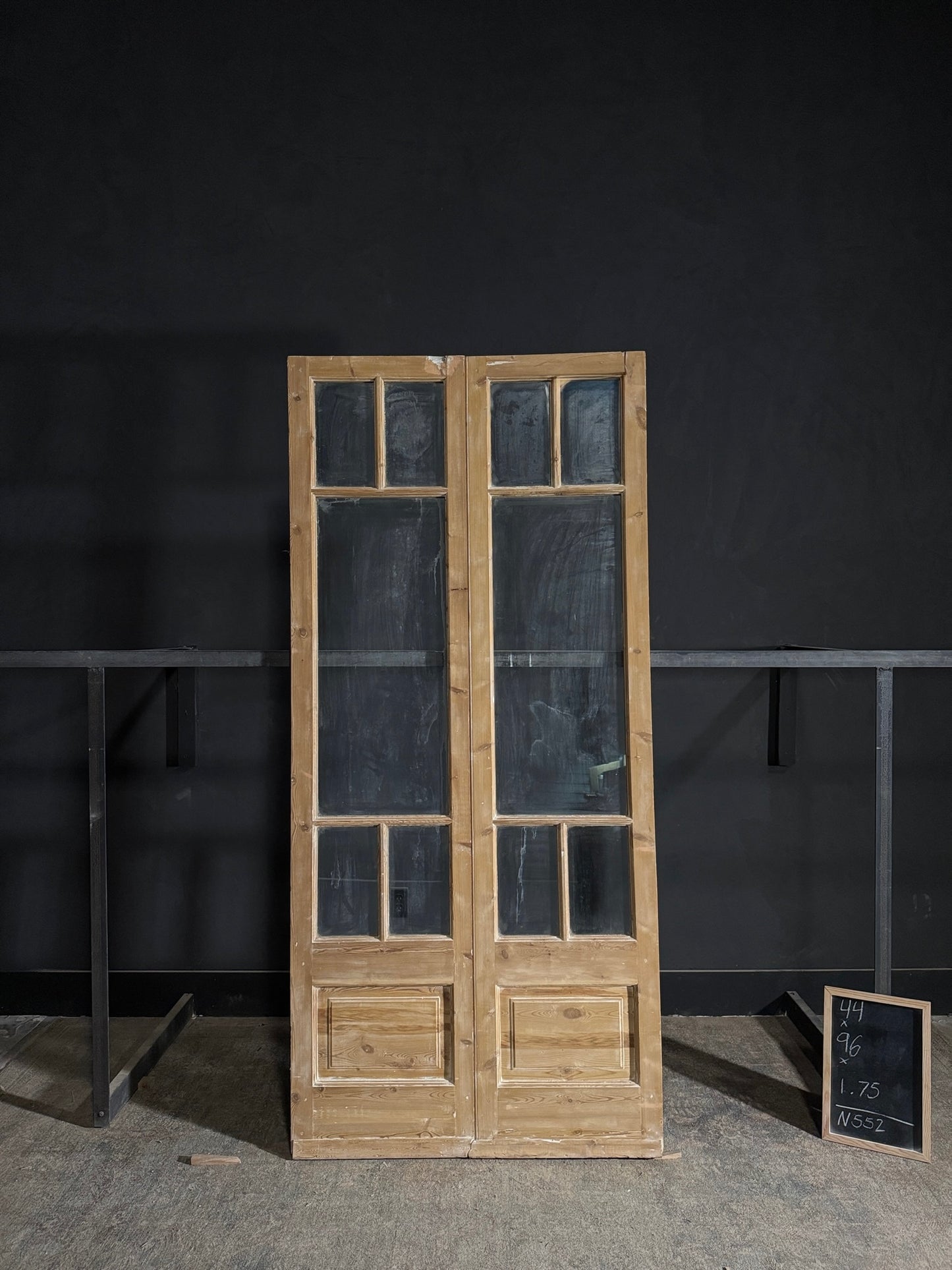 Antique Glass 5 Lite French Doors - 44x96 - N552