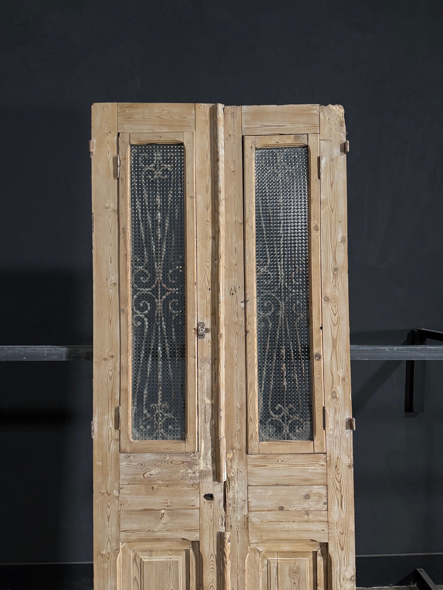 Antique Iron French Doors - 38x94.5 - N104