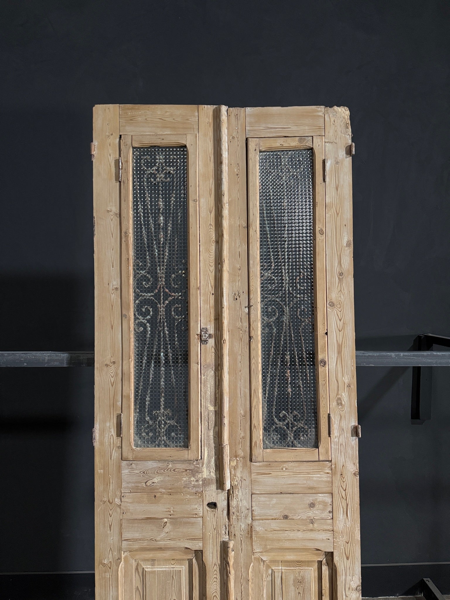 Antique Iron French Doors - 38x94.5 - N104