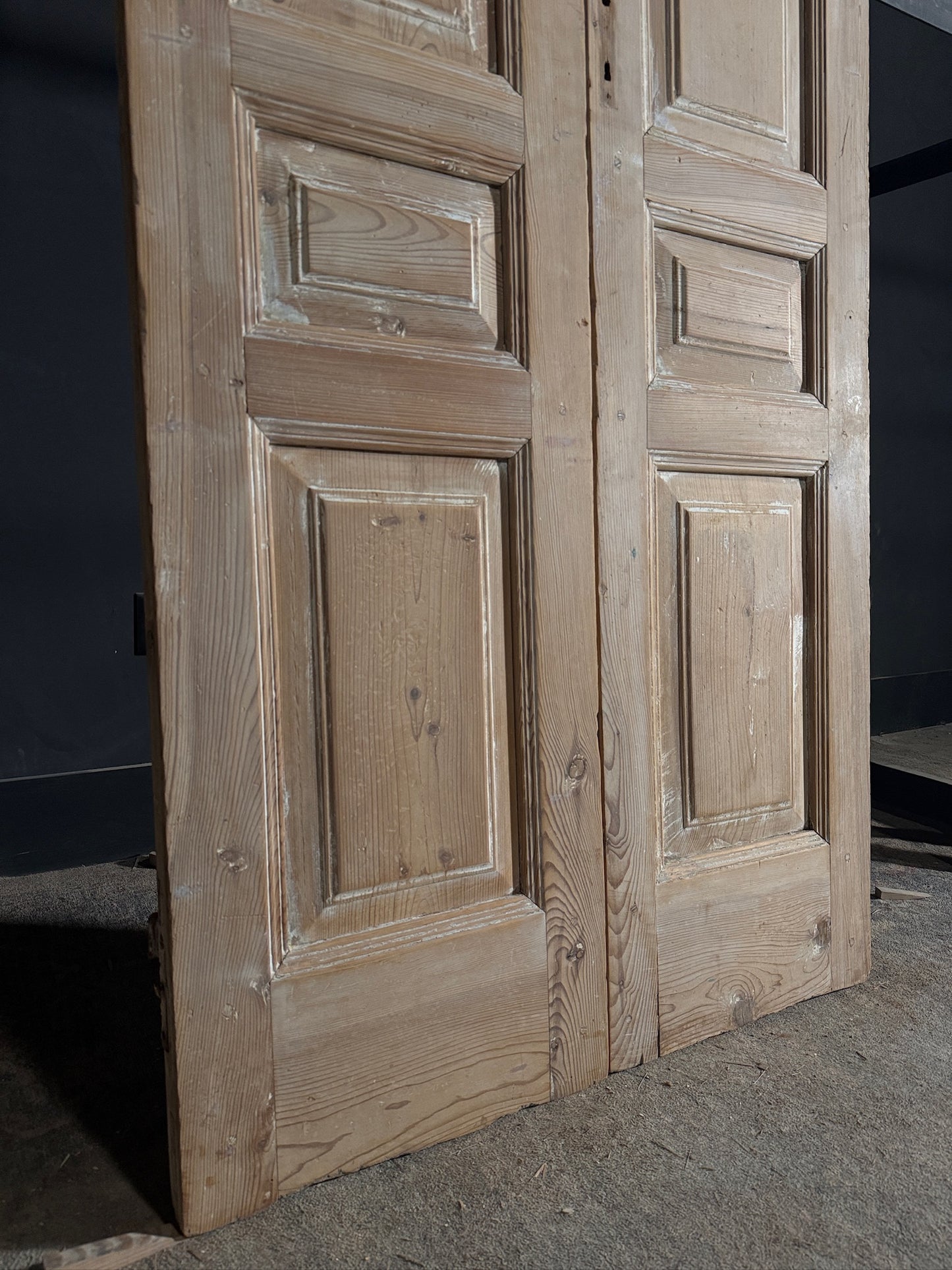 Antique 3 Panel Solid Double Doors - 39.5x97 - N579