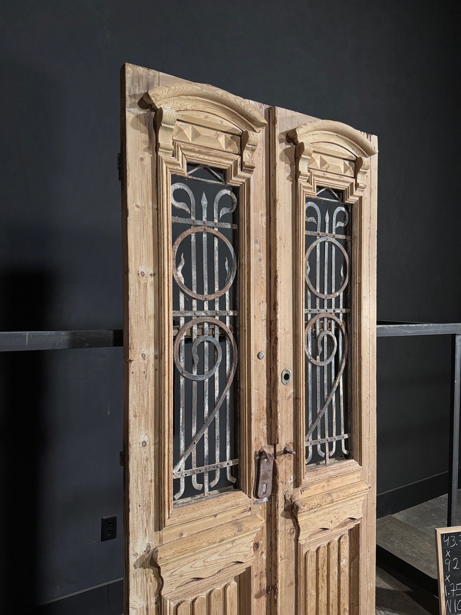 Antique Iron French Doors - 43.75x92 - N101