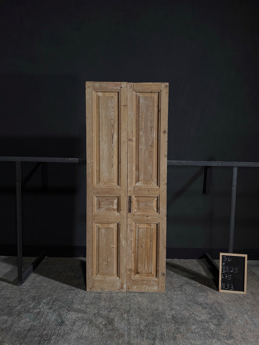 Antique 3 Panel Double Doors - 36x93.25 - N33