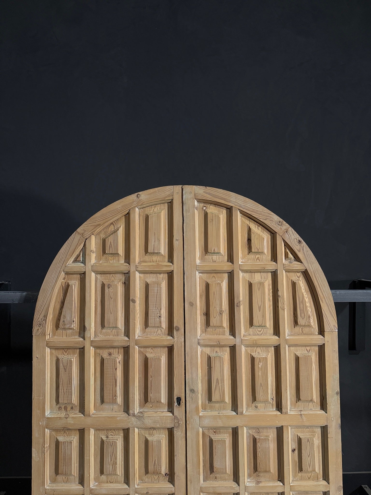 Antique Arched Solid Double Doors - 52.5x79 - N147