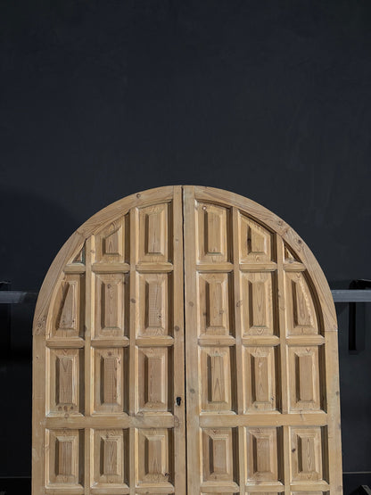 Antique Arched Solid Double Doors - 52.5x79 - N147