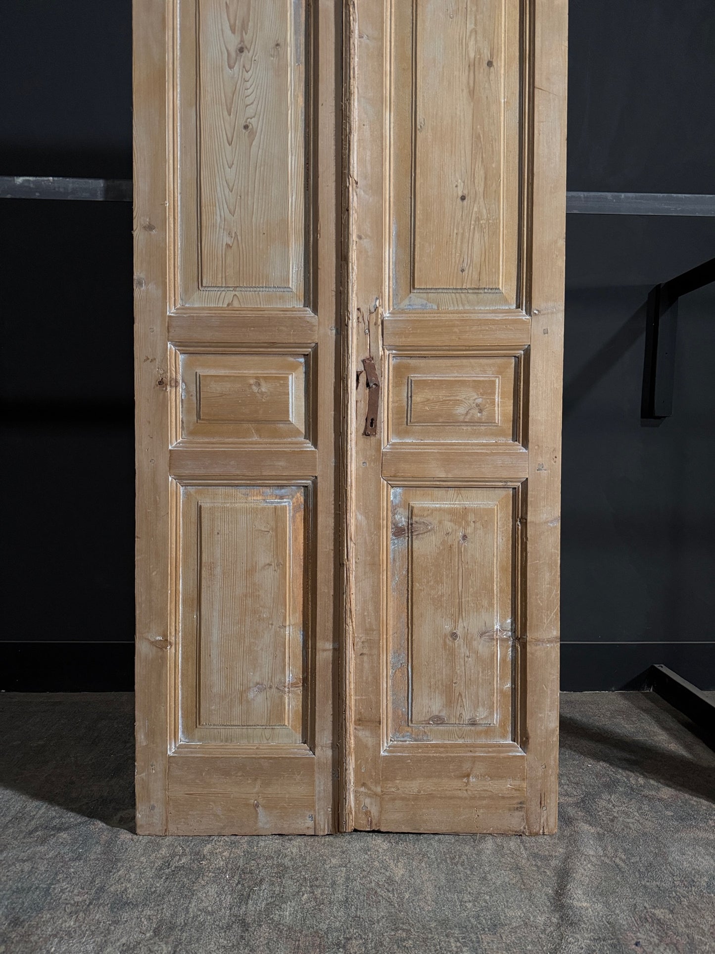 Antique 3 Panel Solid Double Doors - 39x96.5 - N127
