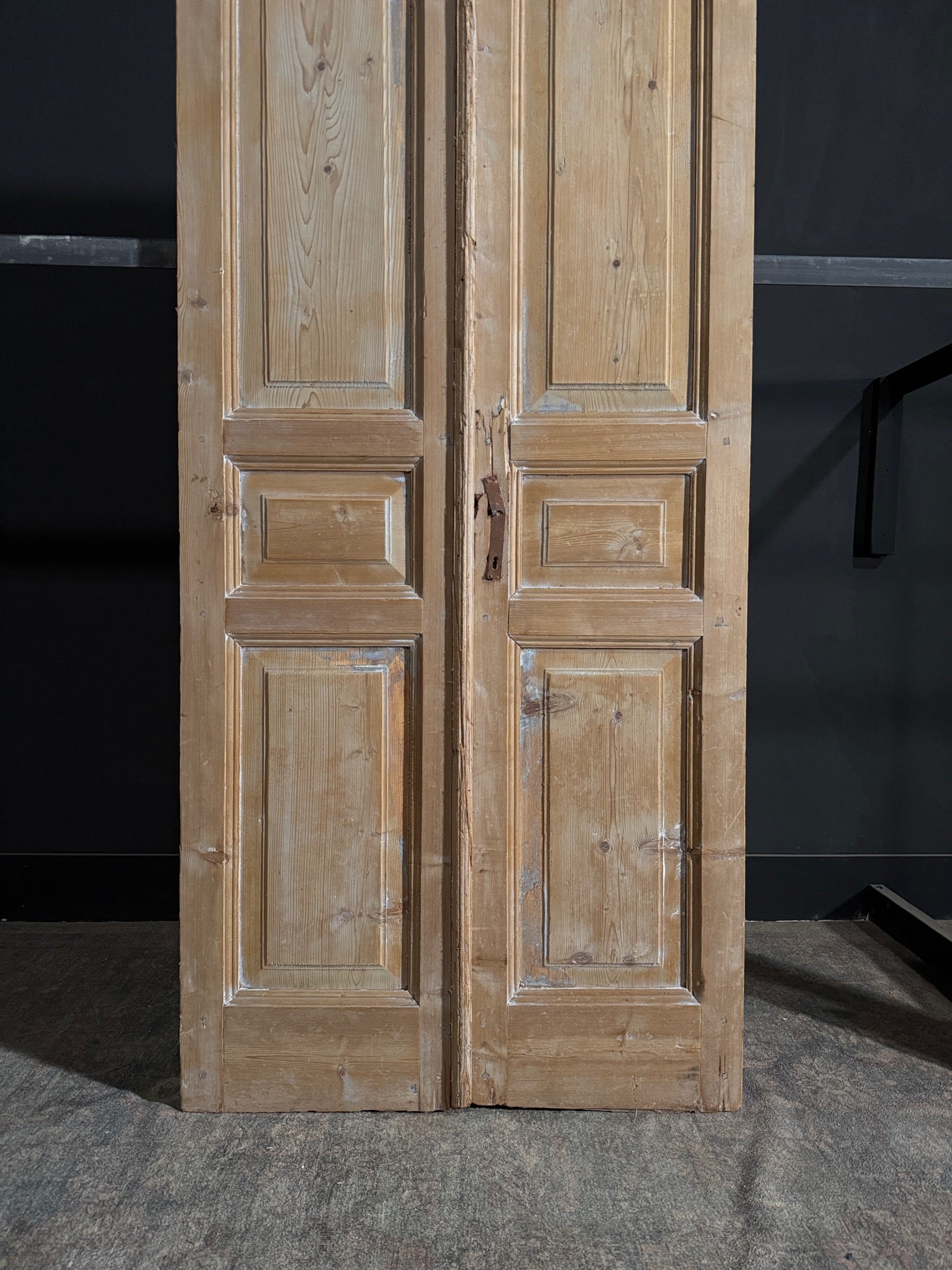 Antique 3 Panel Solid Double Doors - 39x96.5 - N127
