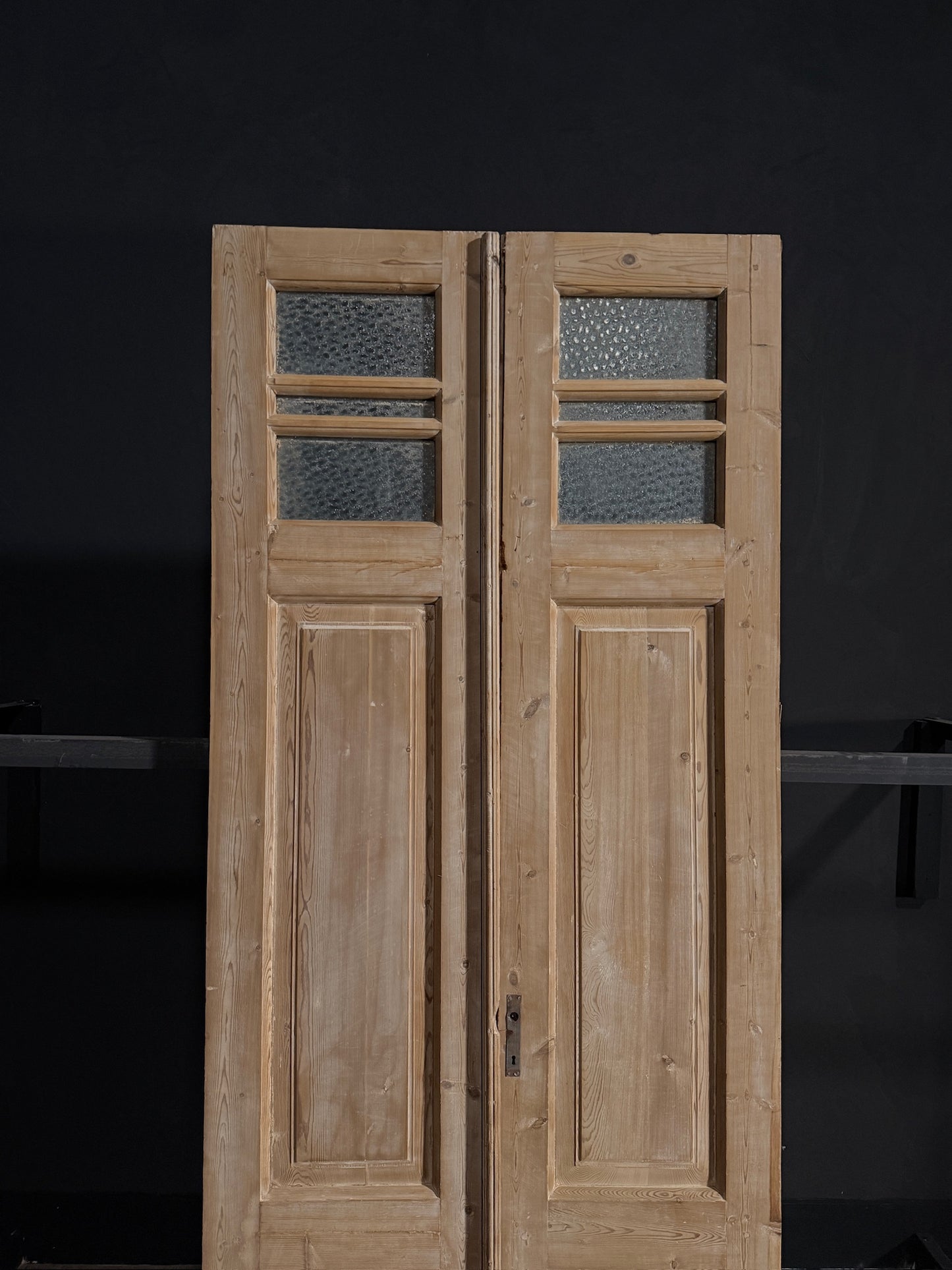 Antique Obscured Glass 2 Lite French Doors - 39x96 - N05