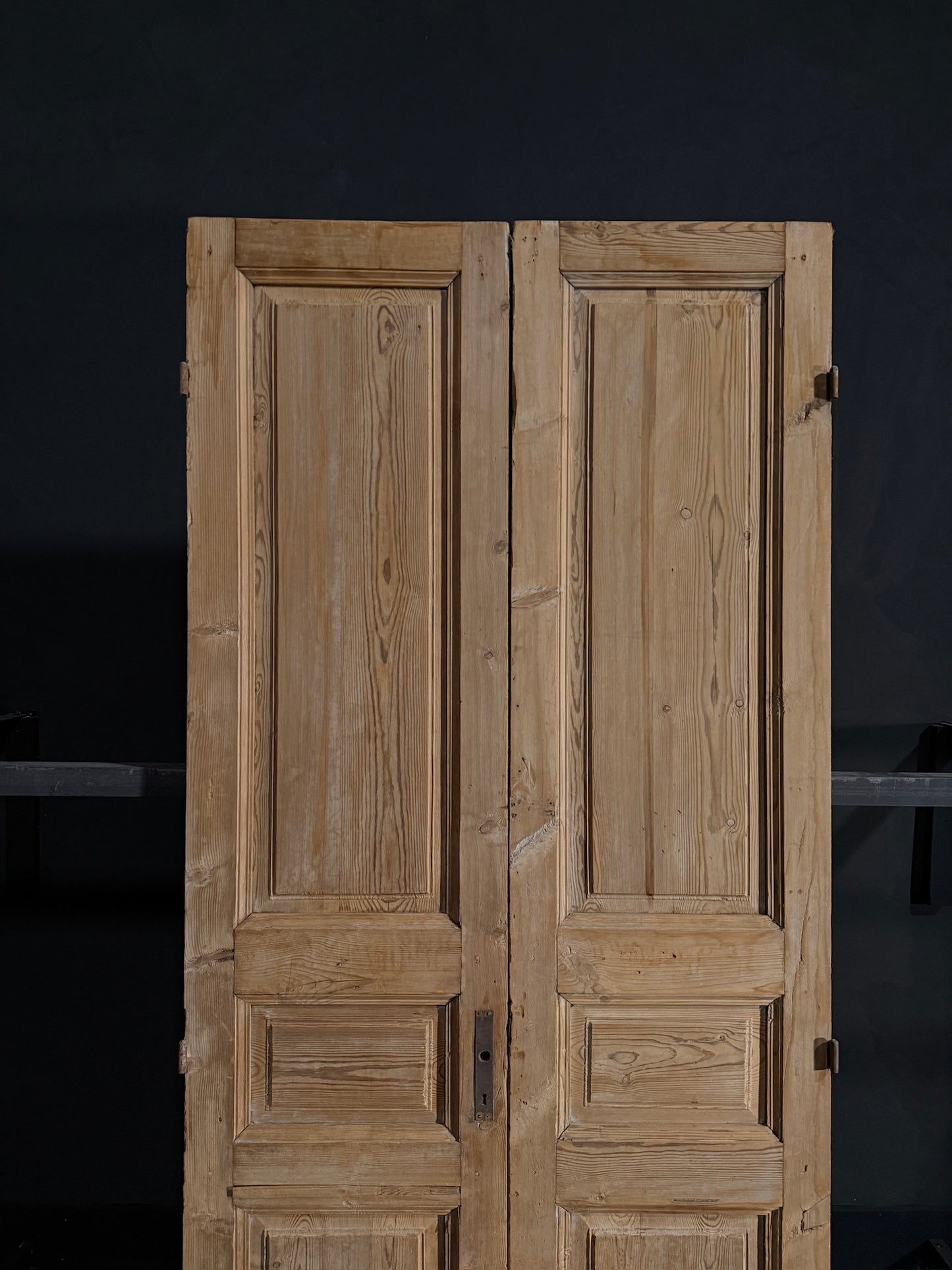 Antique Iron 3 Panel Double Doors - 42.5x97 - N19