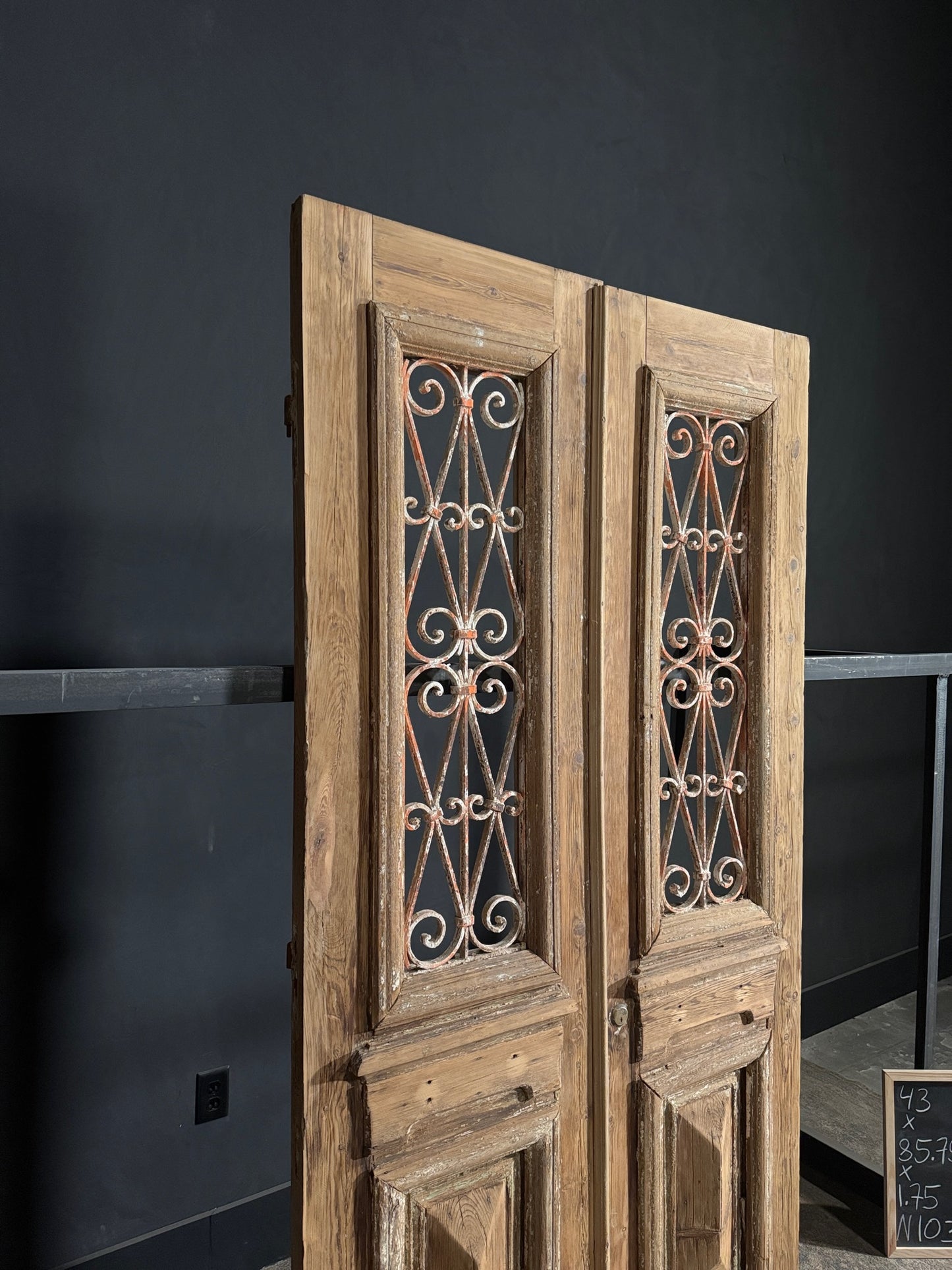 Antique Iron French Doors - 43x85.75 - N103