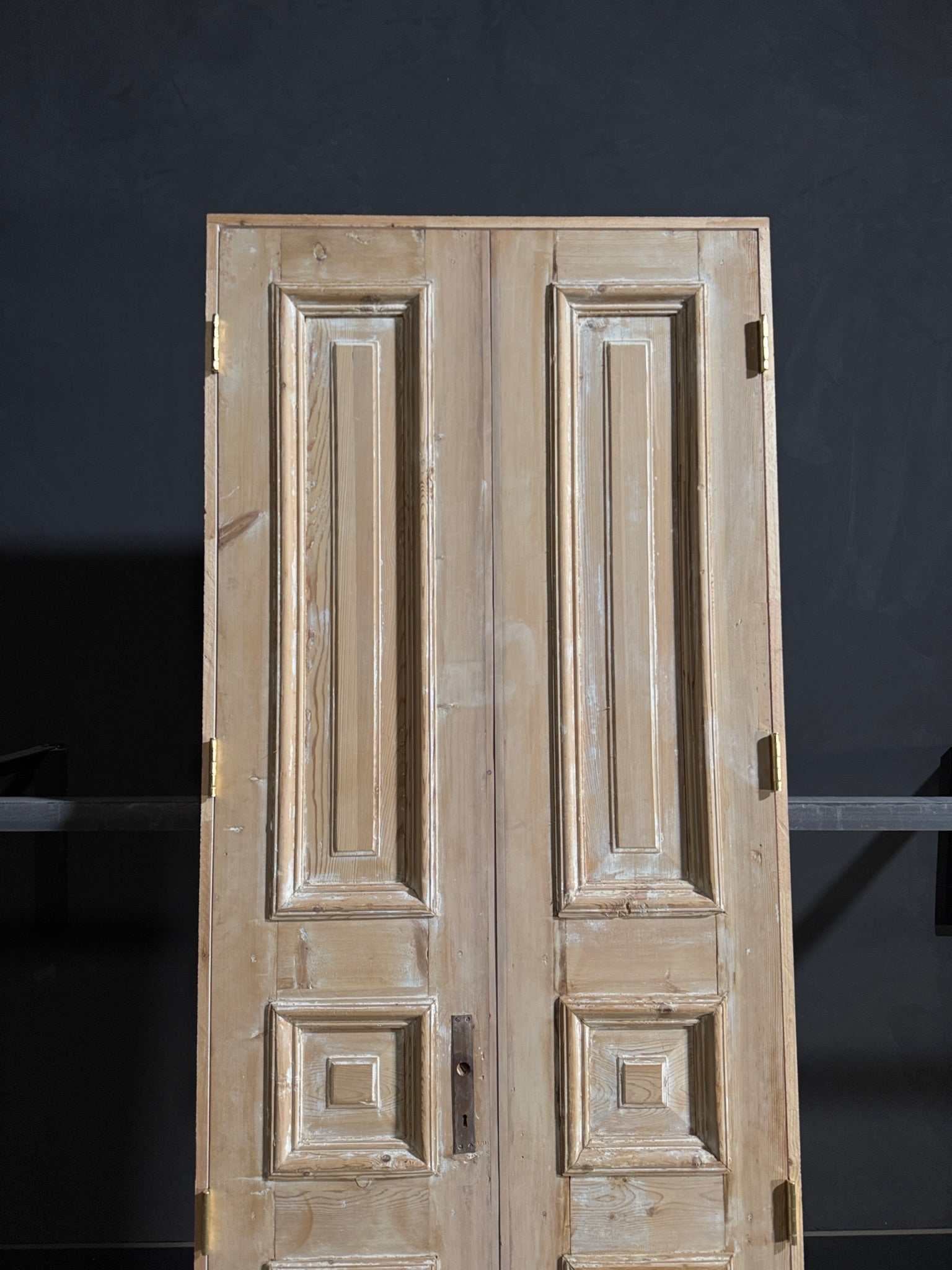 Antique 3 Panel Solid Double Doors - 35x95 - N151