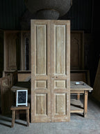 3 Panel Antique Solid French Doors - 36.75x95.25 - L86