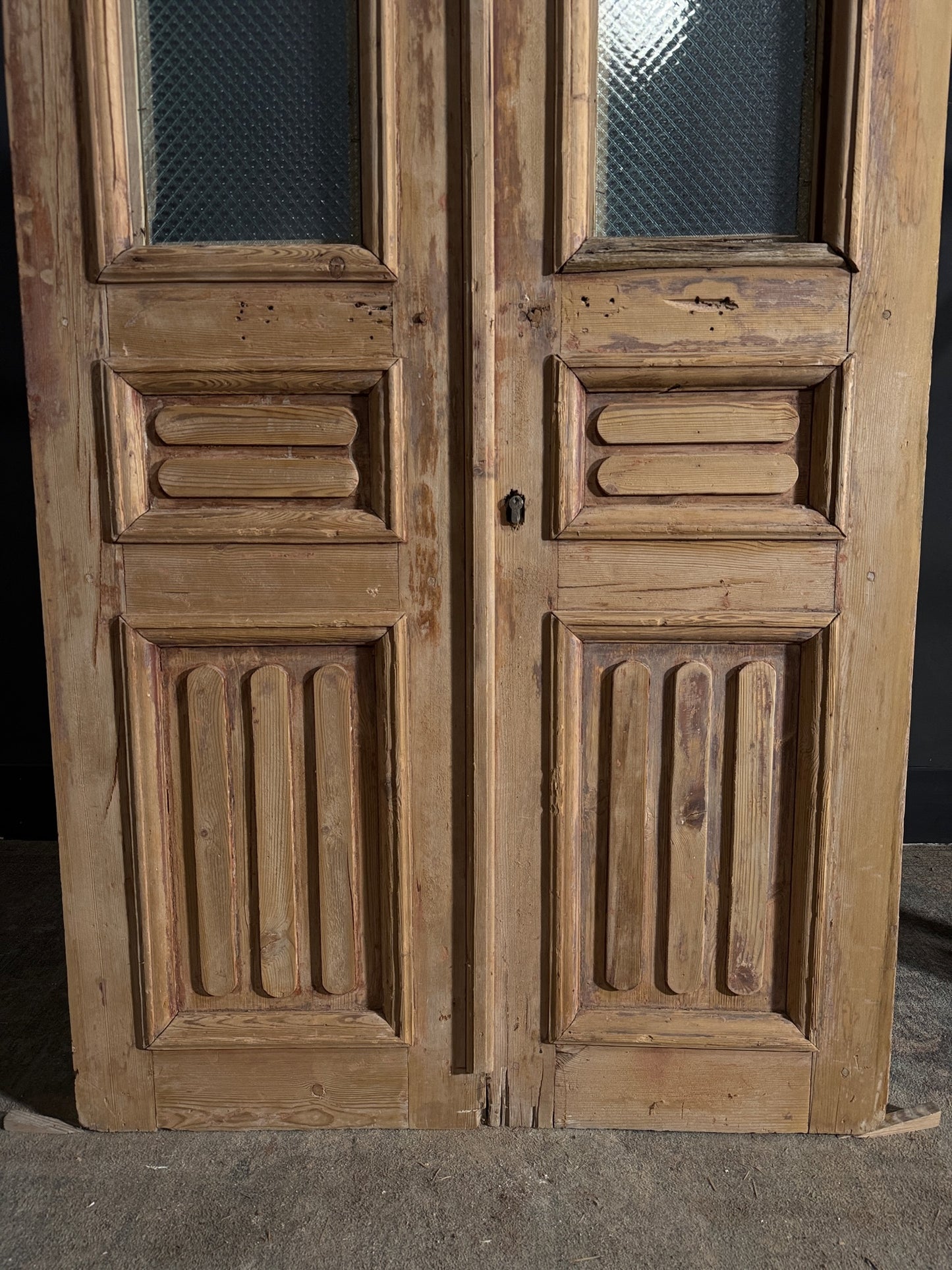 Antique Fluted 1 Lite French Doors - 42.5x82.25 - N625