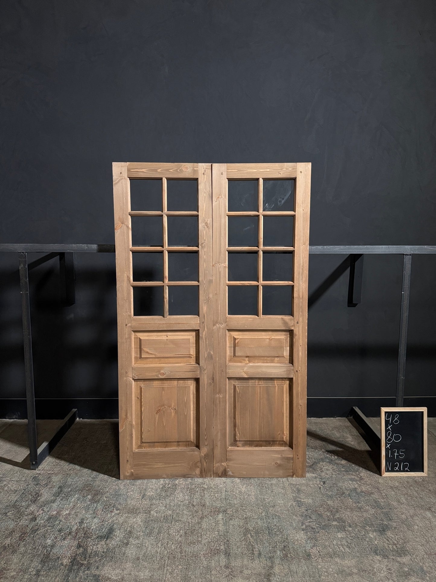 Handcrafted 8 Lite Glass French Doors - 48x80 - N212