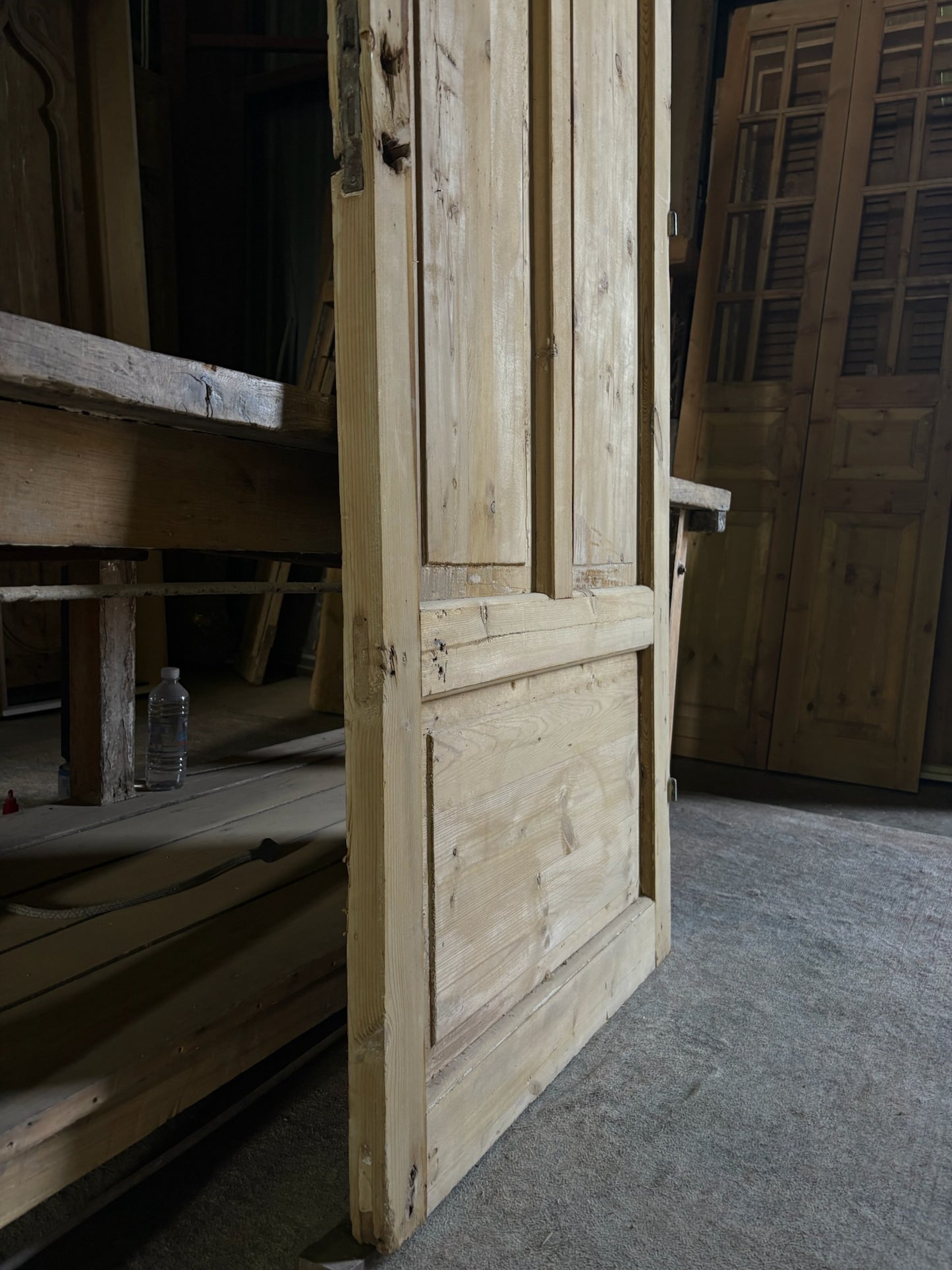 19th Century European Antique Glass Single Door - 31x87 - L58