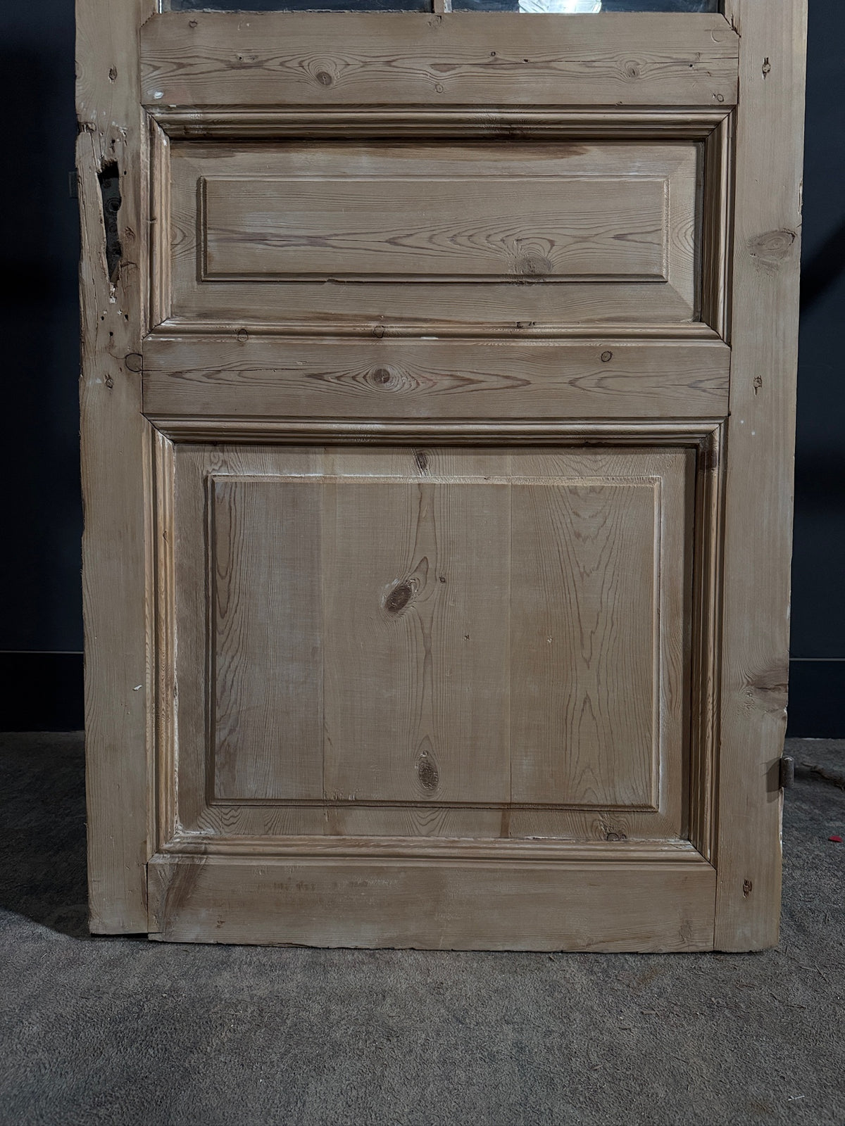 Antique Raised Panel Glass Pantry Door - 32.25x85 - N757