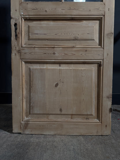 Antique Raised Panel Glass Pantry Door - 32.25x85 - N757