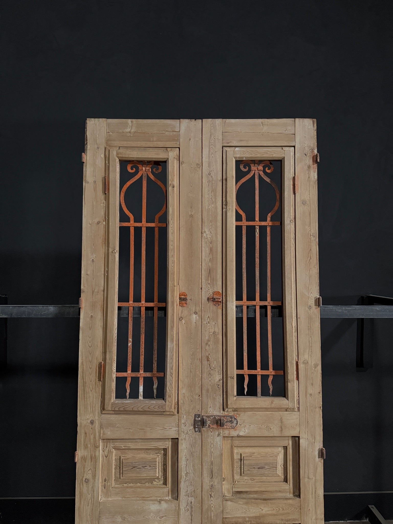 Antique Iron French Doors - 40.25x92.5 - N279
