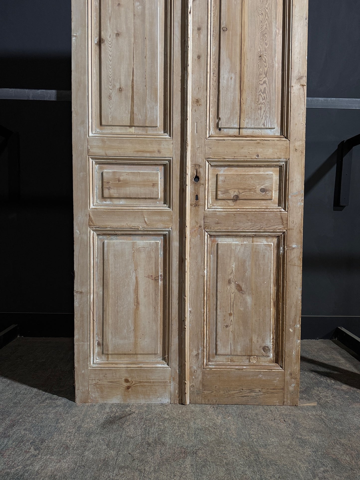 Antique 3 Panel Solid Double Doors - 44x100 - N183