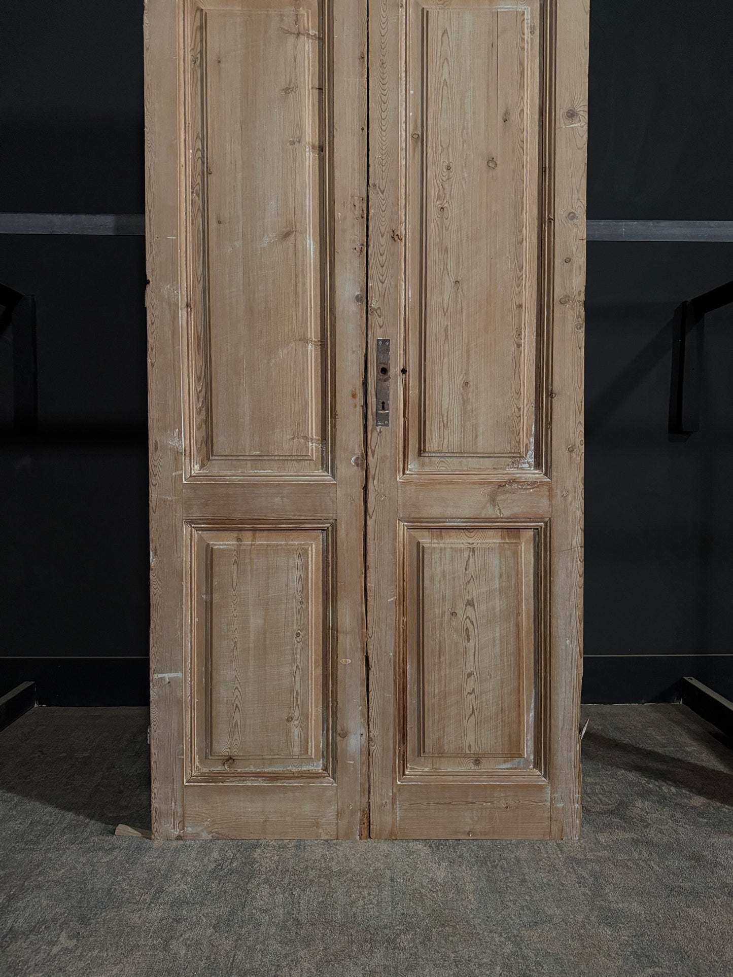 Antique 3 Panel Solid Double Doors - 41.25x102.5 - N345