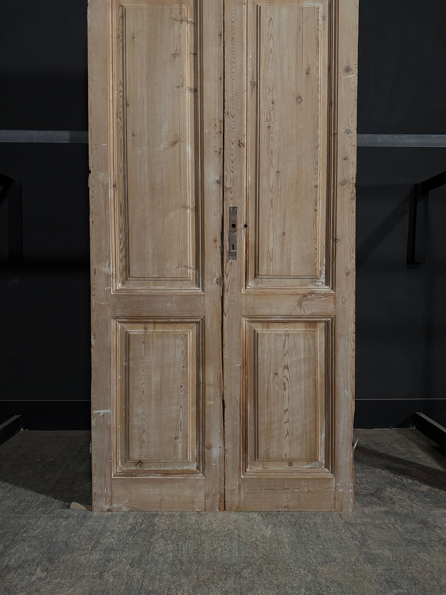 Antique 3 Panel Solid Double Doors - 41.25x102.5 - N345