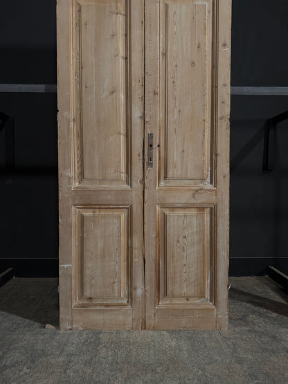Antique 3 Panel Solid Double Doors - 41.25x102.5 - N345