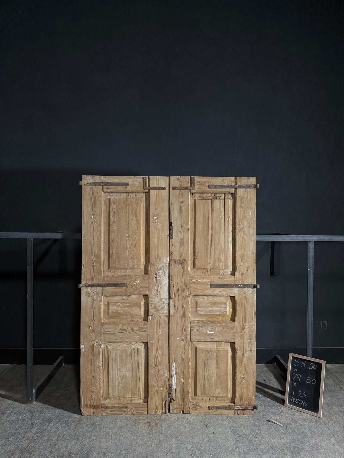 Antique 3 Panel Solid Double Doors - 58.5x79.5 - N506