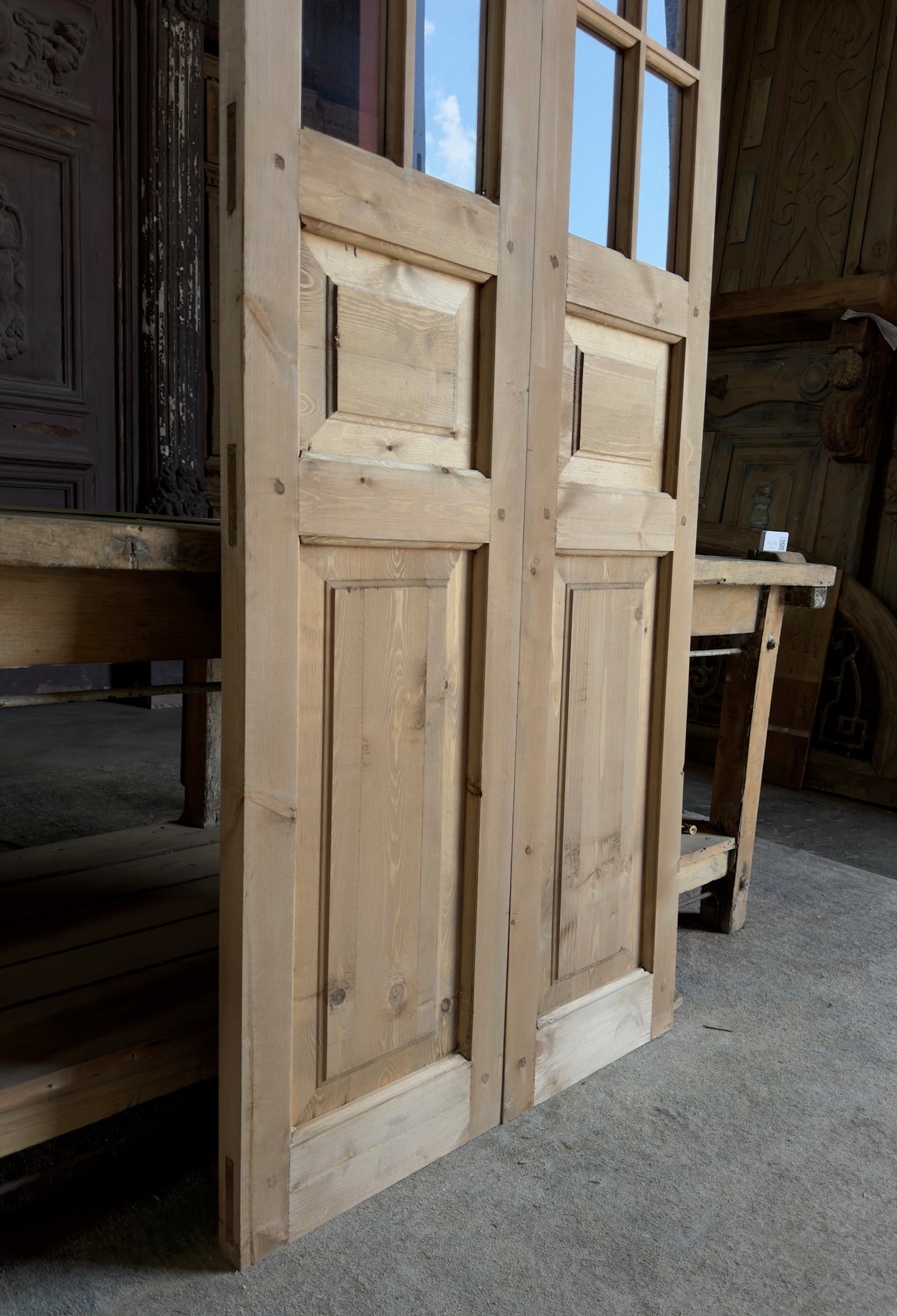 Handcrafted 8 Lite Glass French Doors - 32x96 L29
