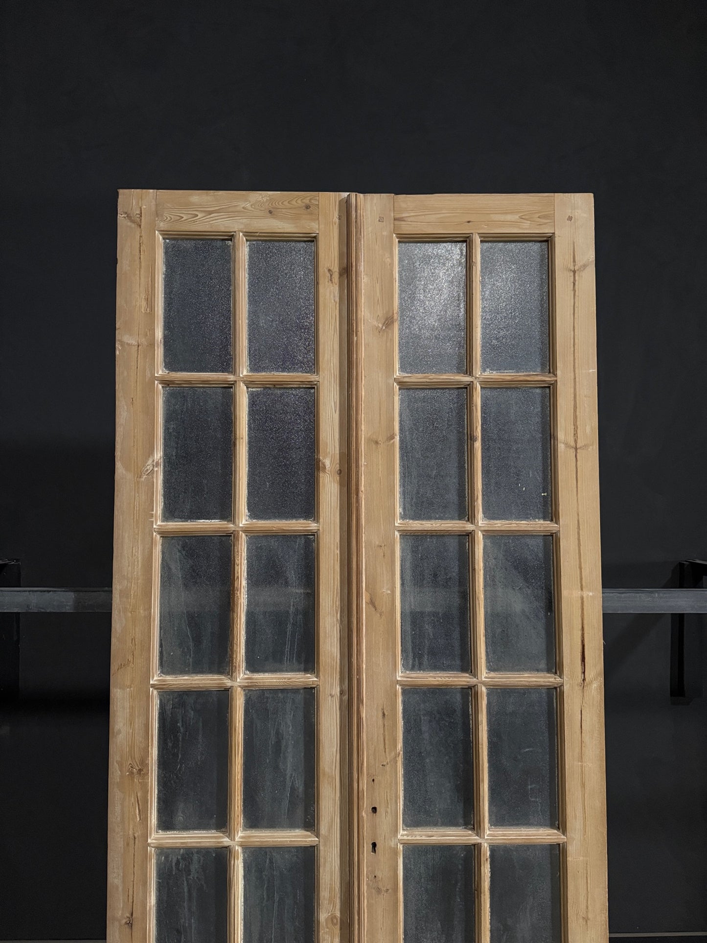 Antique Obscured Glass French Doors - 44x96.5 - N330