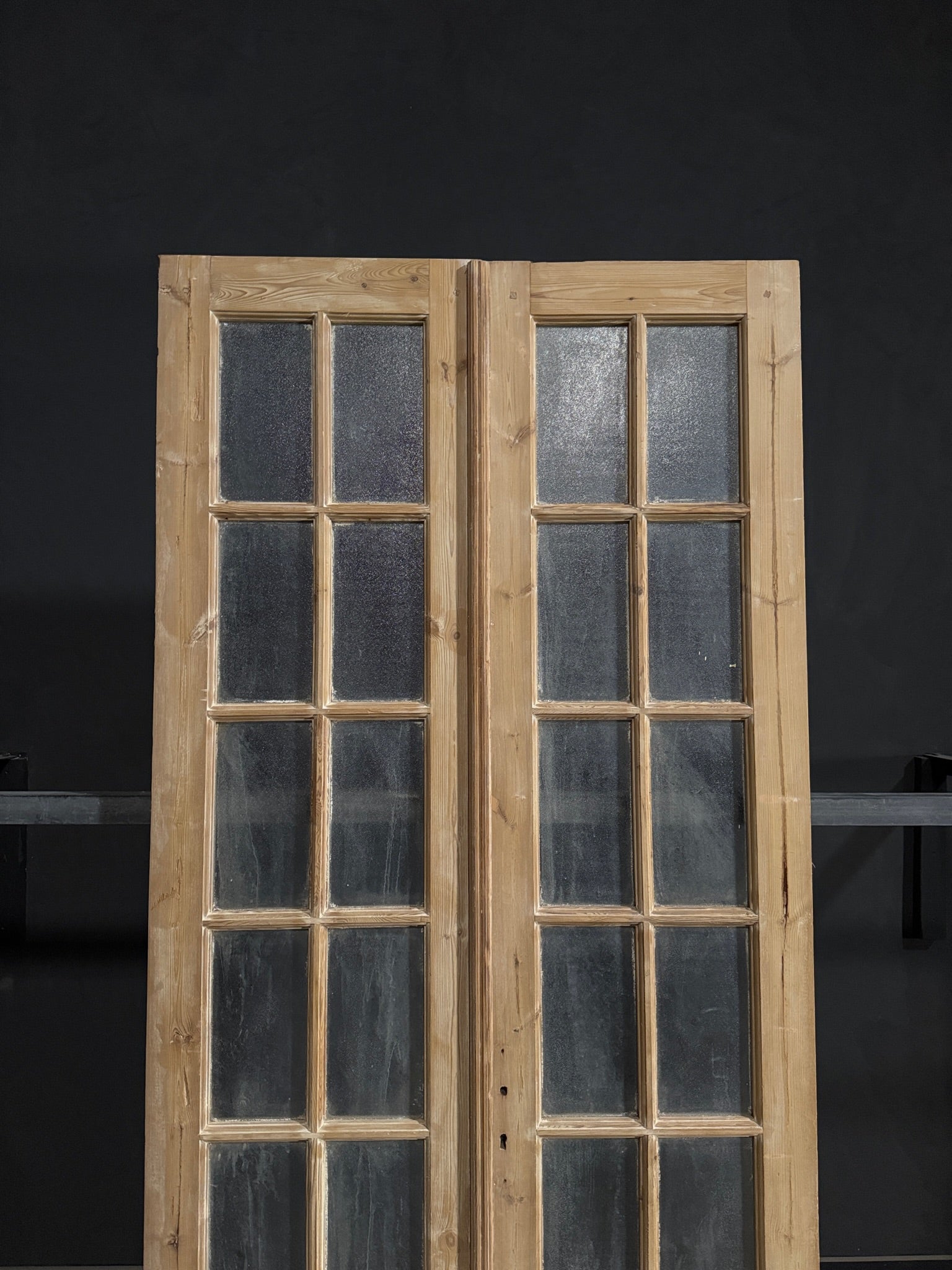 Antique Obscured Glass French Doors - 44x96.5 - N330