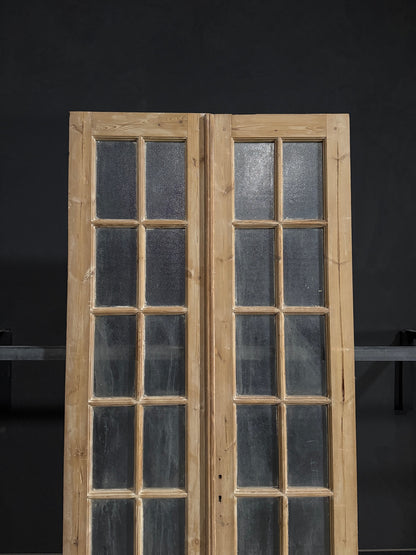 Antique Obscured Glass French Doors - 44x96.5 - N330
