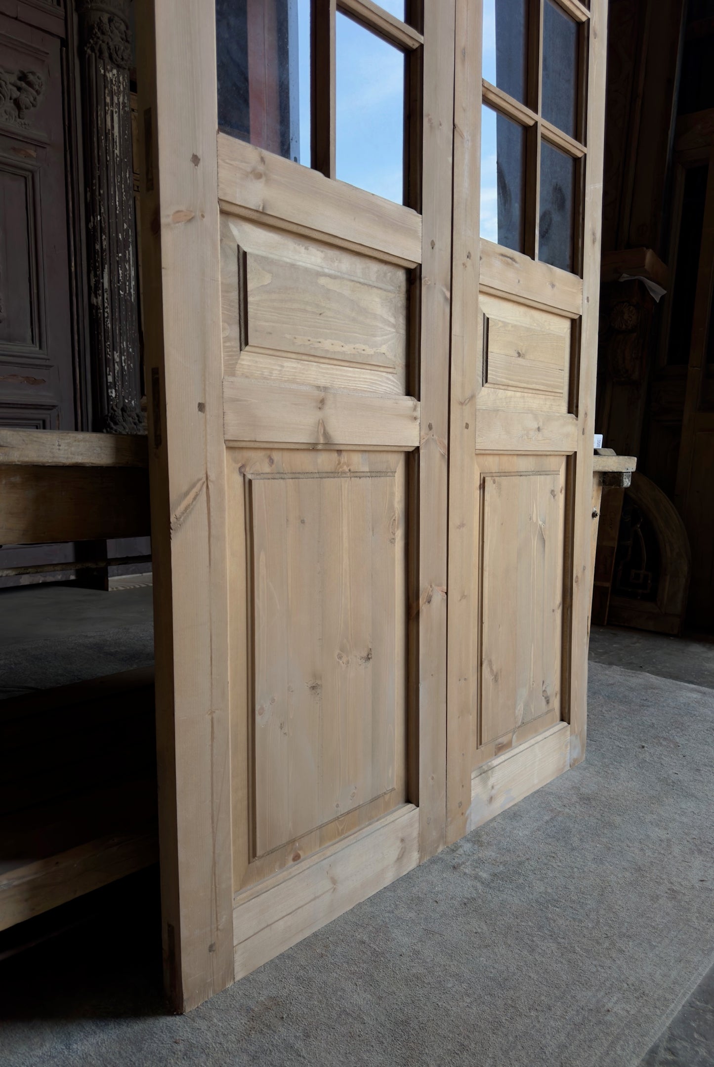 Handcrafted 8 Lite Glass French Doors - 48x96 L9