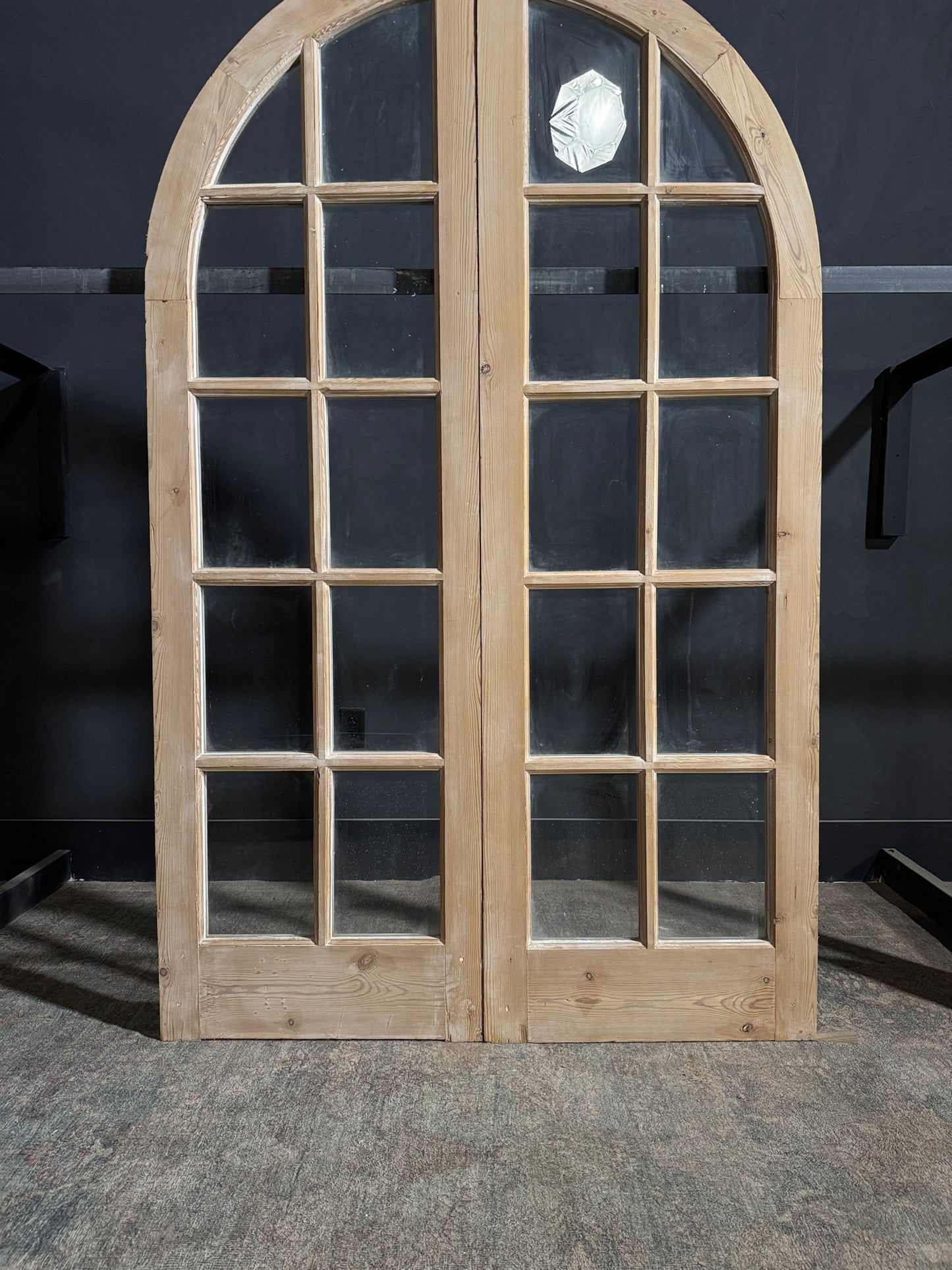Antique Glass 5 Lite Arched French Doors - 51x83.25 - N181