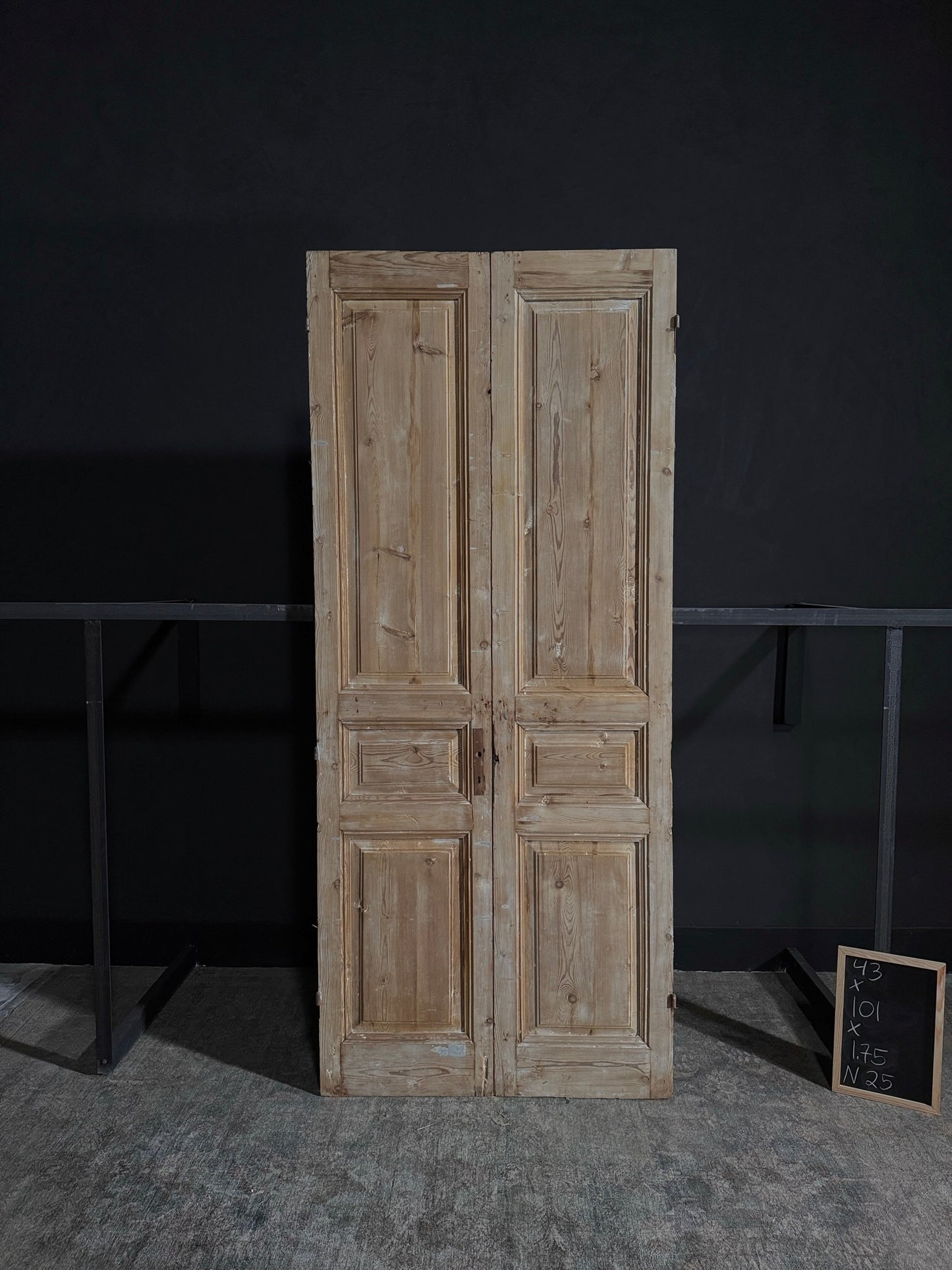 Antique Iron 3 Panel Double Doors - 43x101 - N25