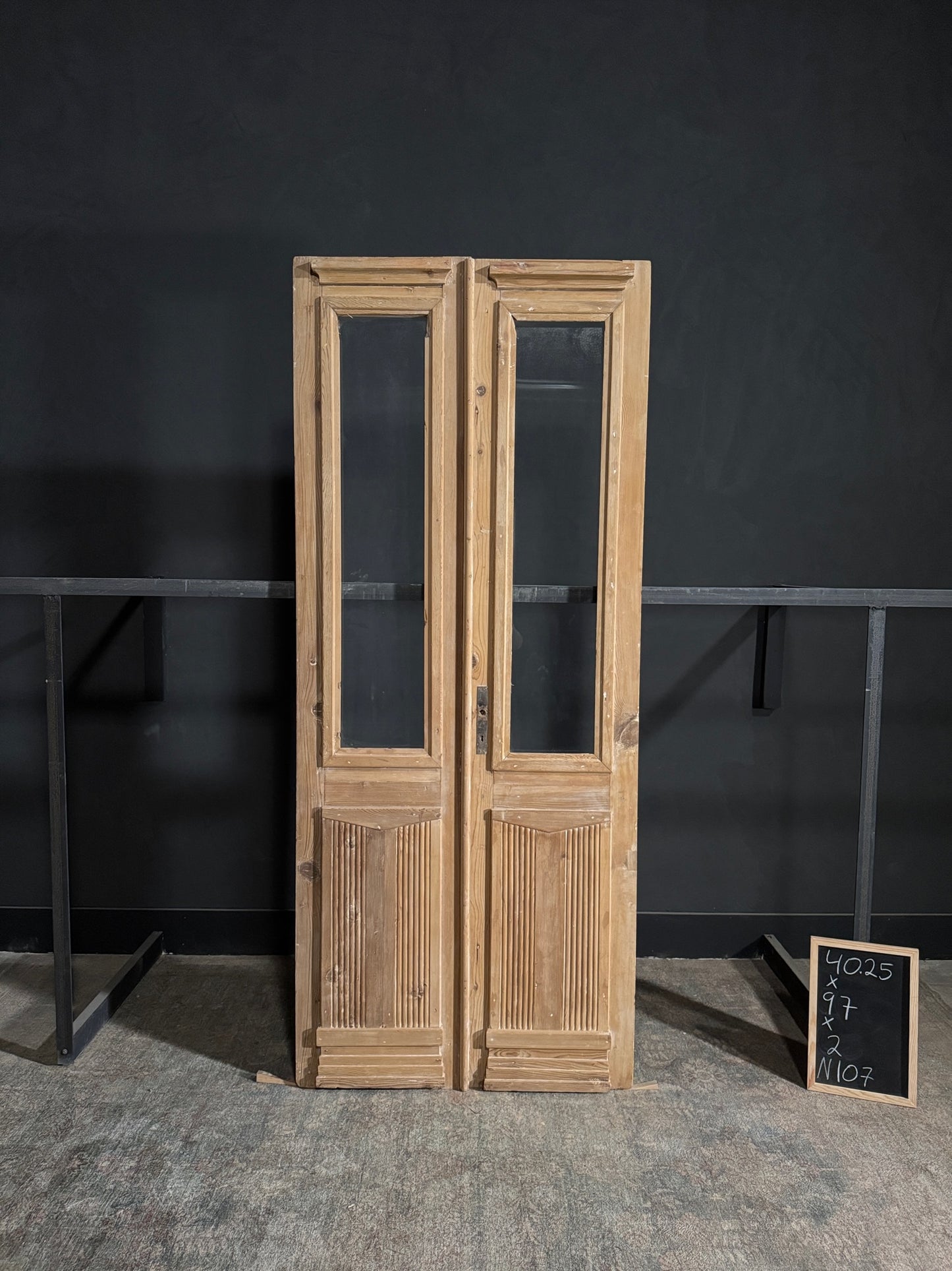 Antique Fluted 1 Lite French Doors - 40.25x97 - N107