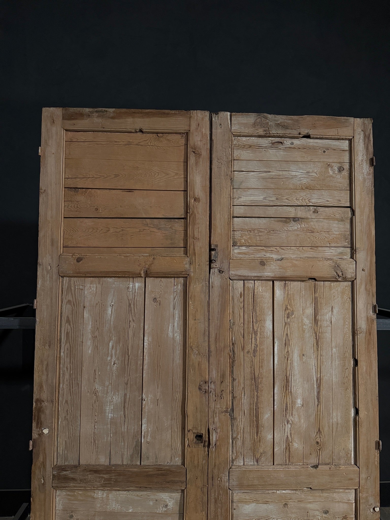 Antique Carved 3 Panel Double Doors - 66.25x101 - N273