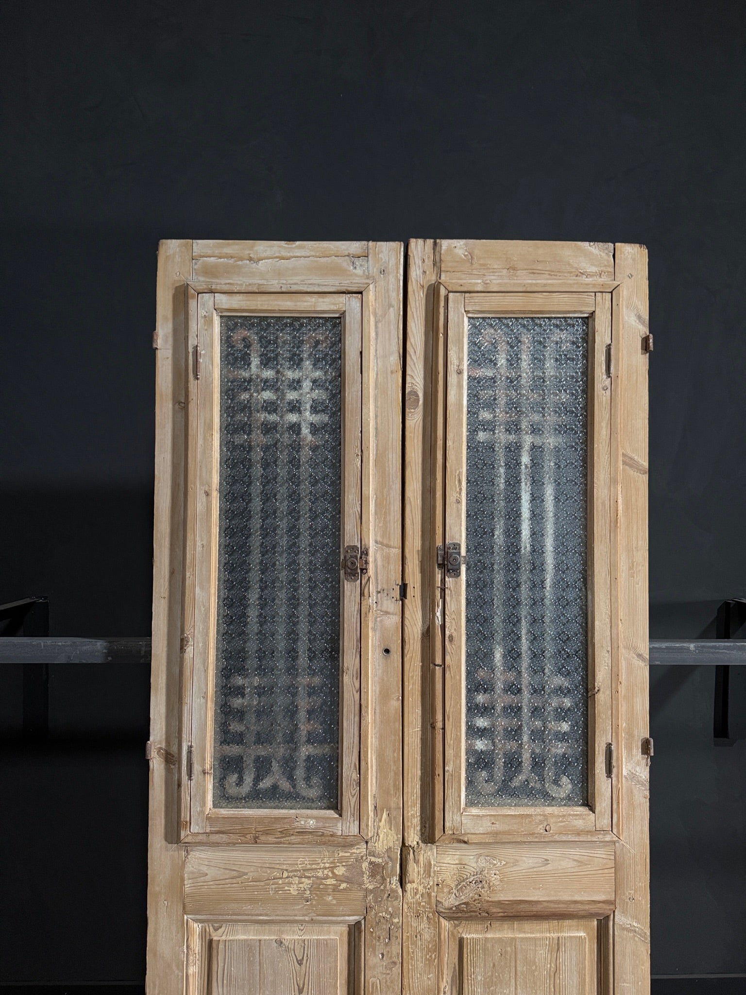 Antique Iron French Doors - 43.5x96 - N72