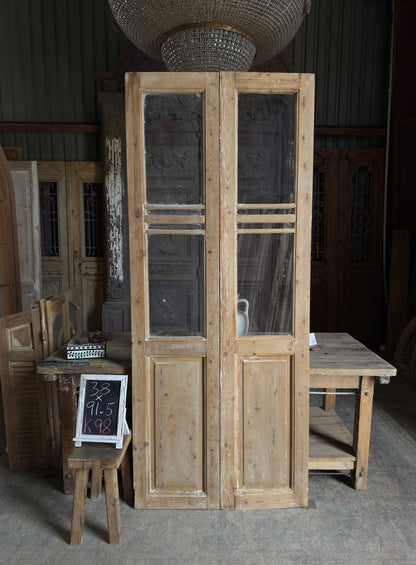 European Glass Antique French Doors - 38x91.5 K98